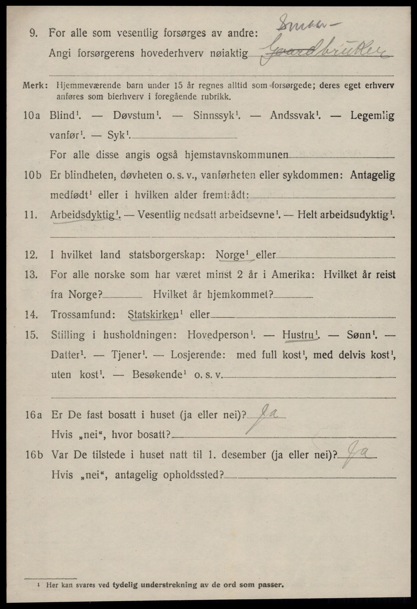 SAT, 1920 census for Borgund, 1920, p. 16517