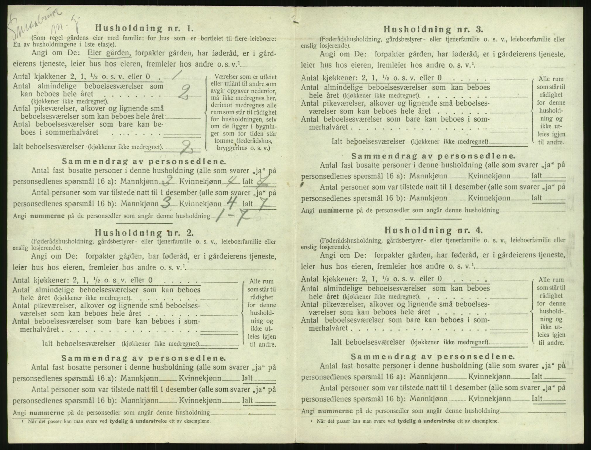 SAT, 1920 census for Borgund, 1920, p. 1985