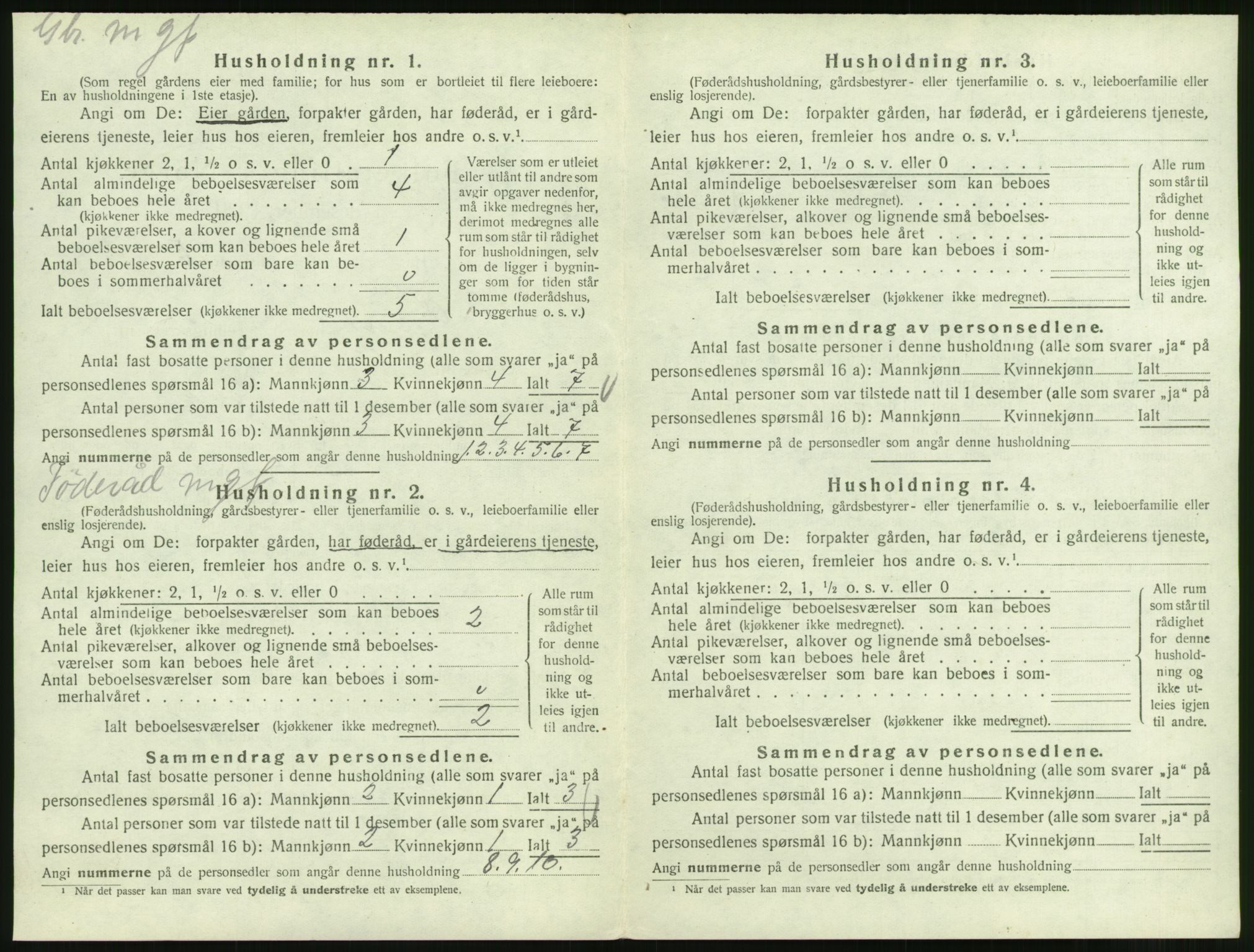 SAT, 1920 census for Gjemnes, 1920, p. 309