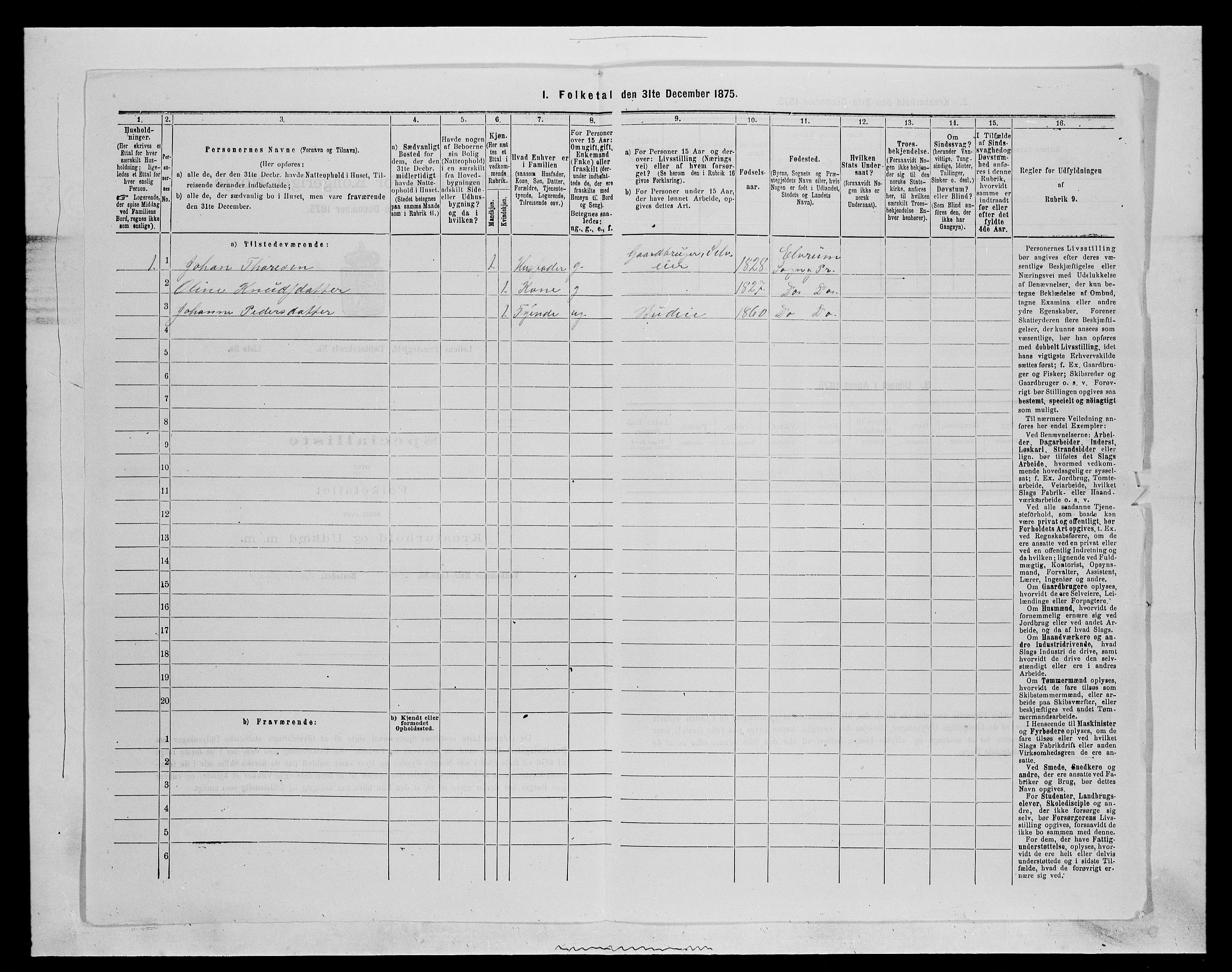 SAH, 1875 census for 0415P Løten, 1875, p. 1243