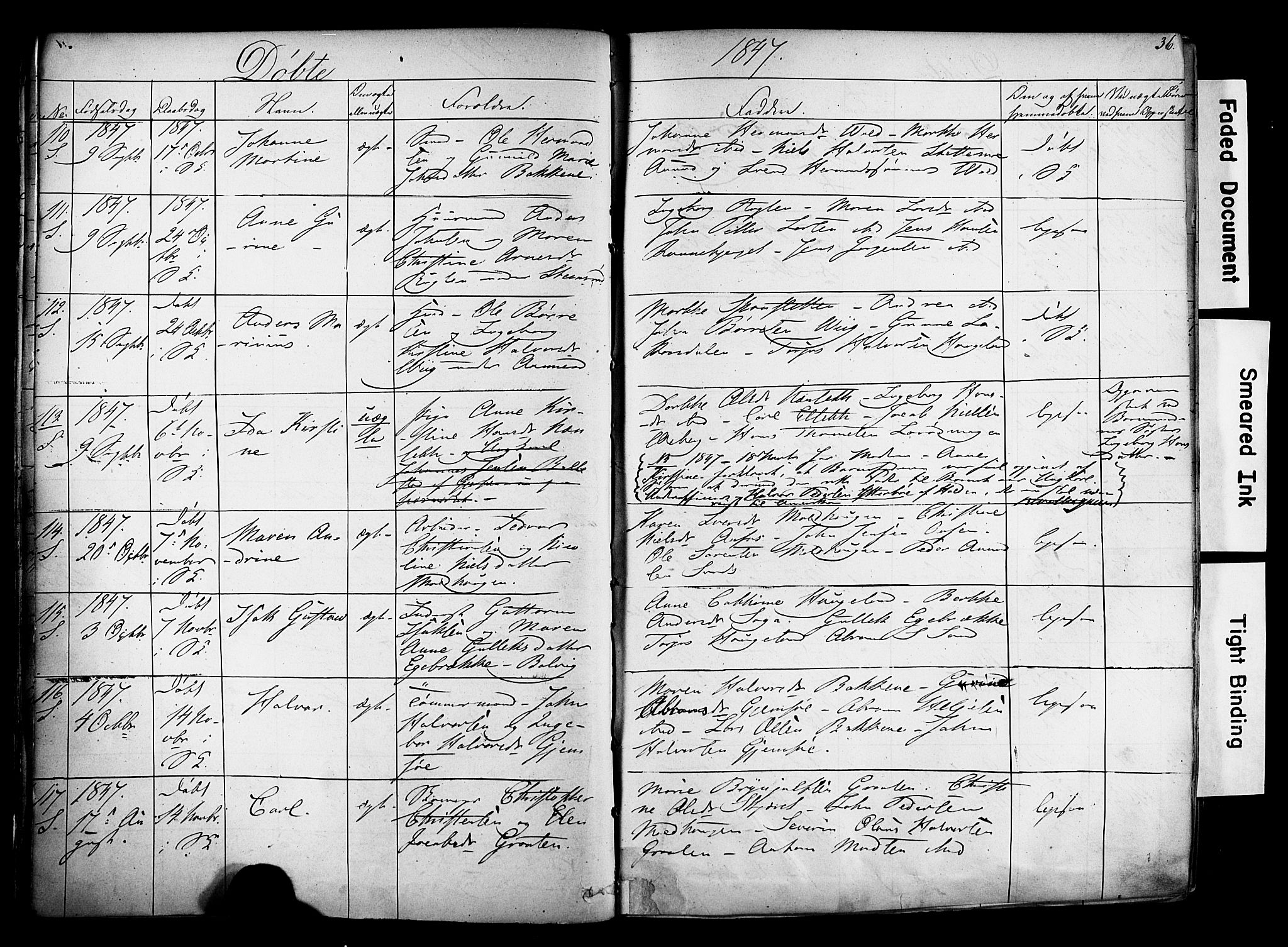 Solum kirkebøker, AV/SAKO-A-306/F/Fa/L0006: Parish register (official) no. I 6, 1844-1855, p. 36