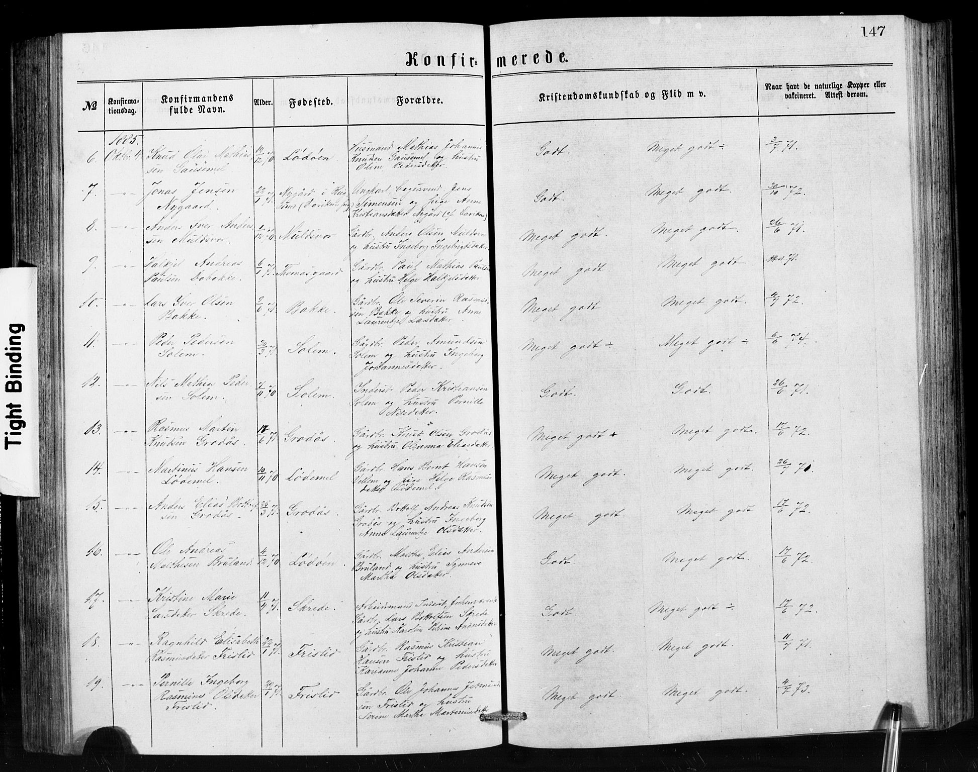 Hornindal sokneprestembete, AV/SAB-A-82401/H/Hab: Parish register (copy) no. A 1, 1876-1894, p. 147