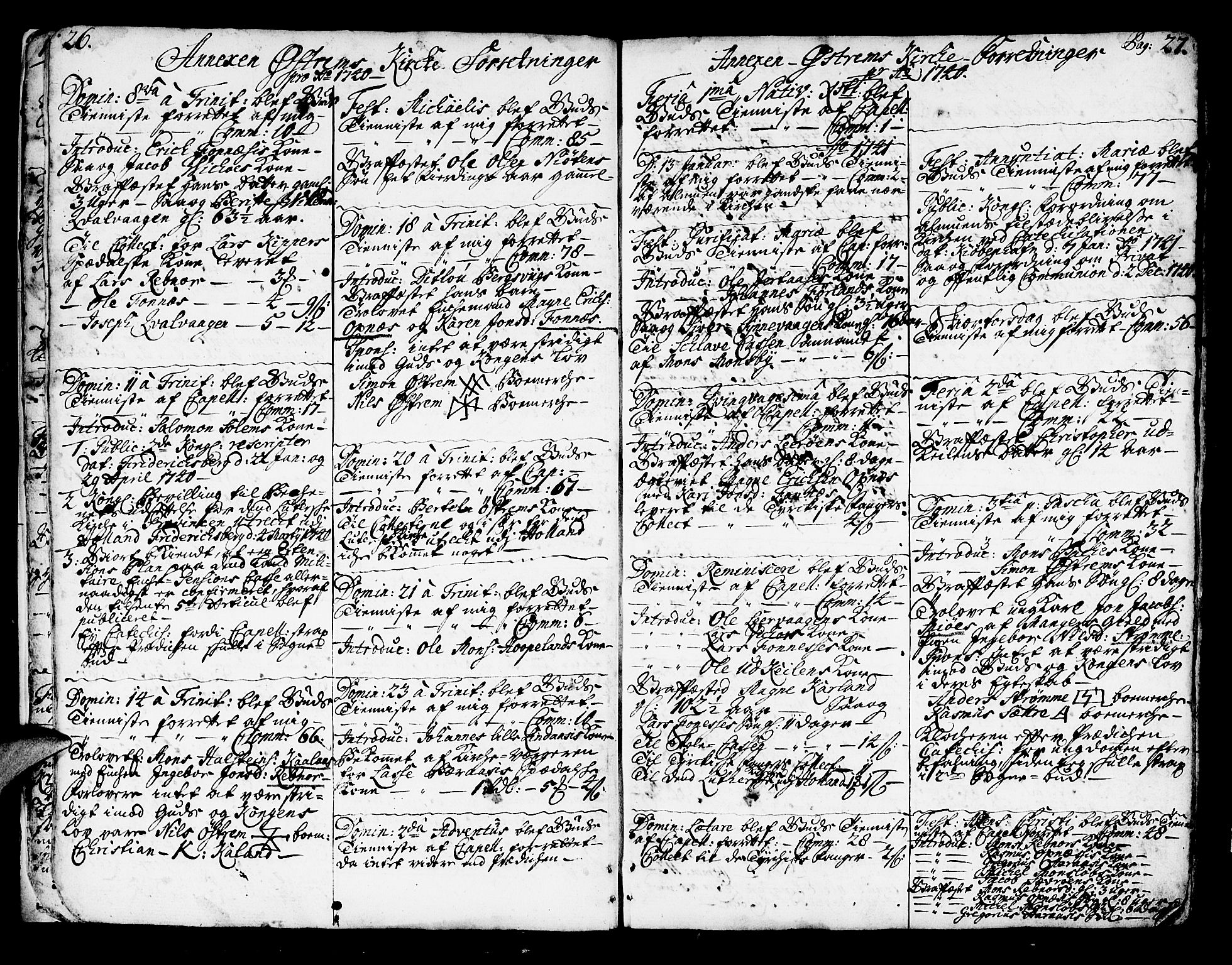 Lindås Sokneprestembete, AV/SAB-A-76701/H/Haa/Haaa/L0002: Parish register (official) no. A 2, 1740-1748, p. 26-27