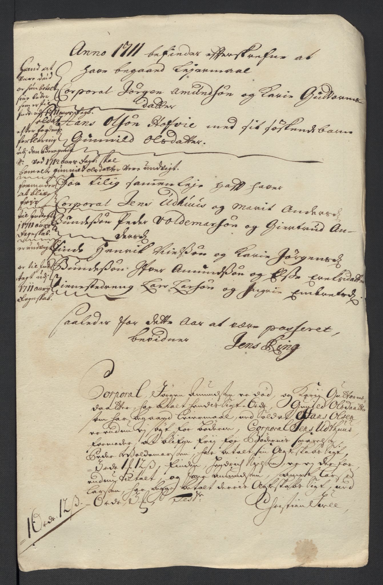 Rentekammeret inntil 1814, Reviderte regnskaper, Fogderegnskap, AV/RA-EA-4092/R13/L0848: Fogderegnskap Solør, Odal og Østerdal, 1711, p. 58