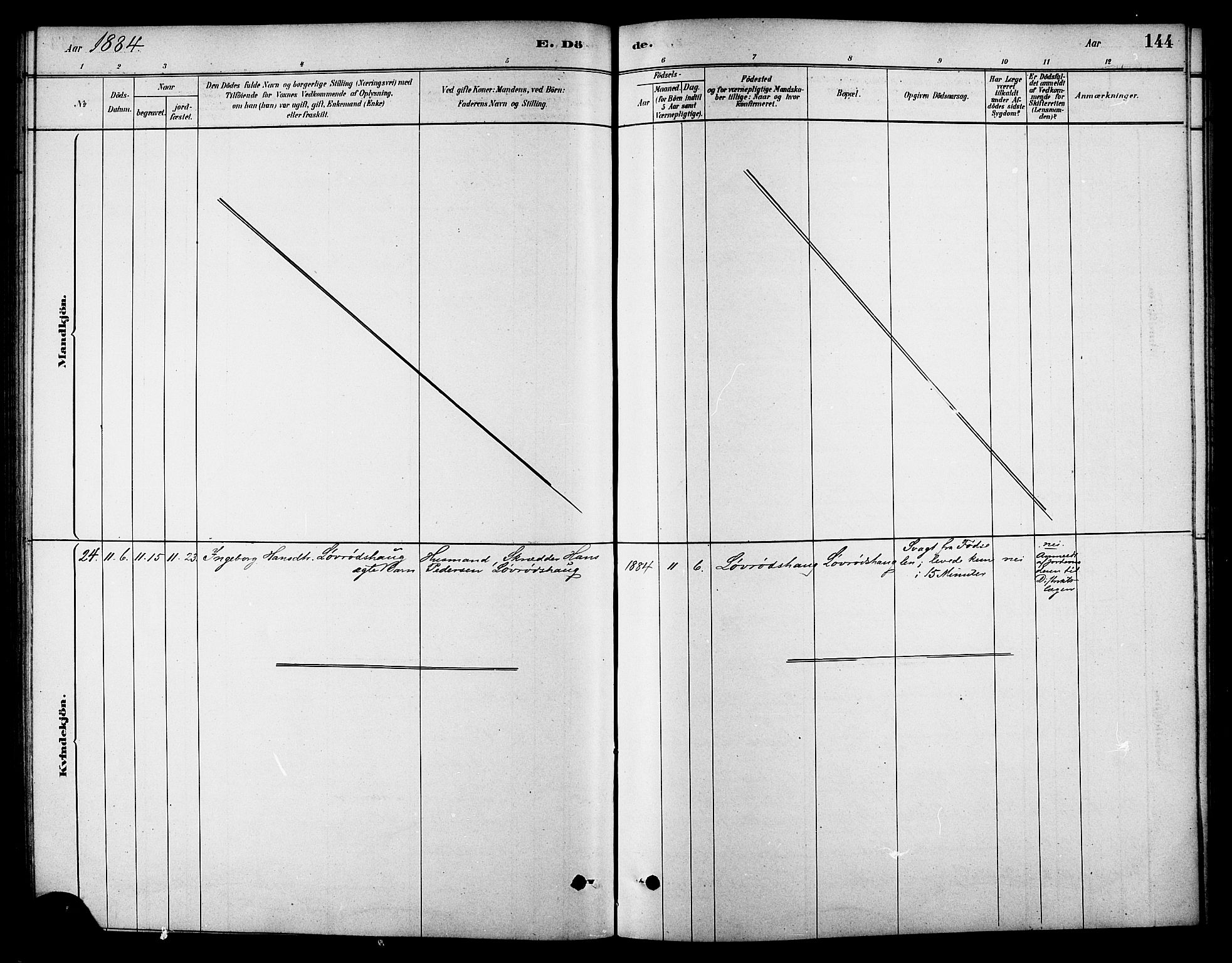 Ministerialprotokoller, klokkerbøker og fødselsregistre - Sør-Trøndelag, SAT/A-1456/688/L1024: Parish register (official) no. 688A01, 1879-1890, p. 144