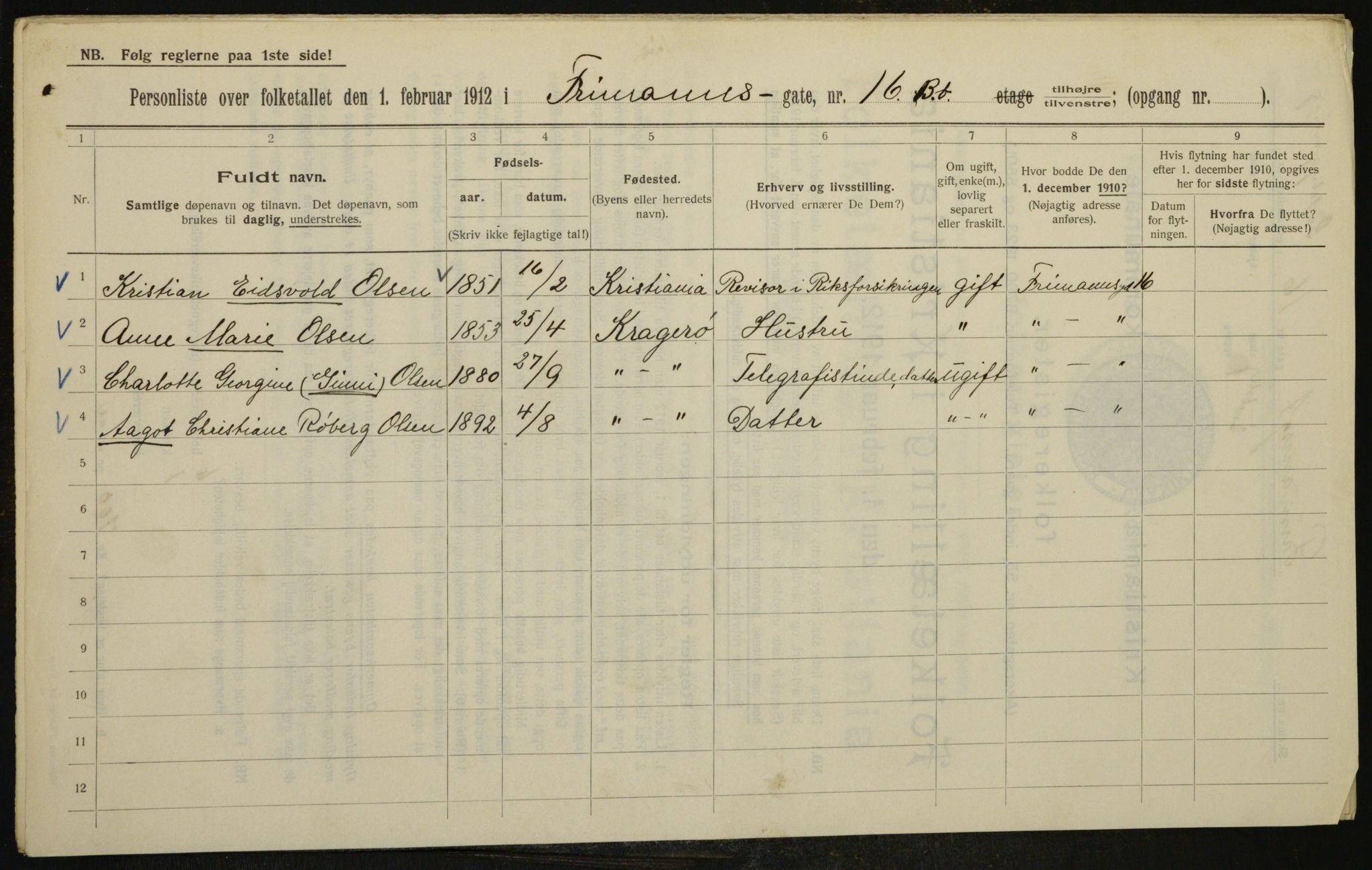 OBA, Municipal Census 1912 for Kristiania, 1912, p. 26814