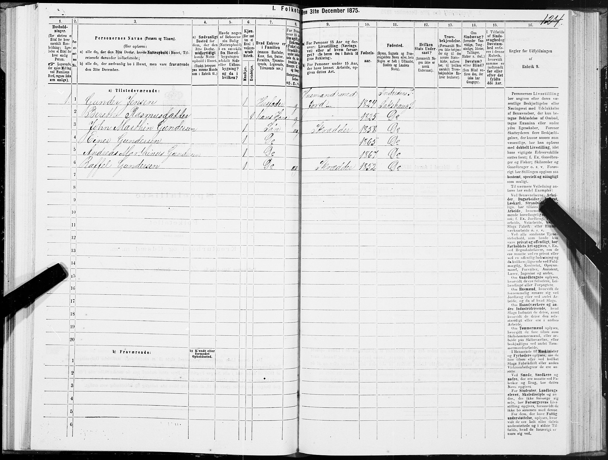 SAT, 1875 census for 1729P Inderøy, 1875, p. 3124