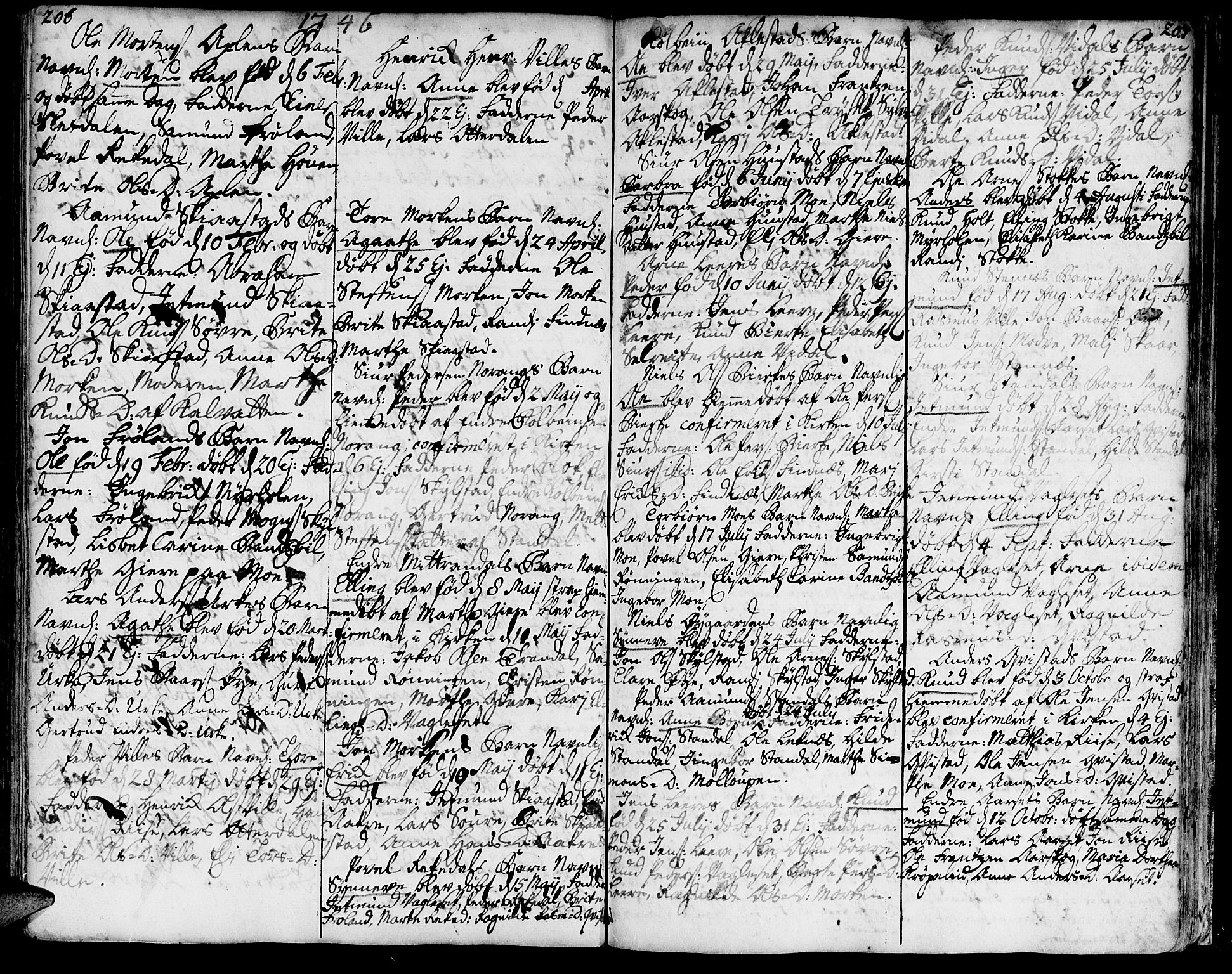 Ministerialprotokoller, klokkerbøker og fødselsregistre - Møre og Romsdal, AV/SAT-A-1454/515/L0205: Parish register (official) no. 515A01, 1733-1764, p. 206-207