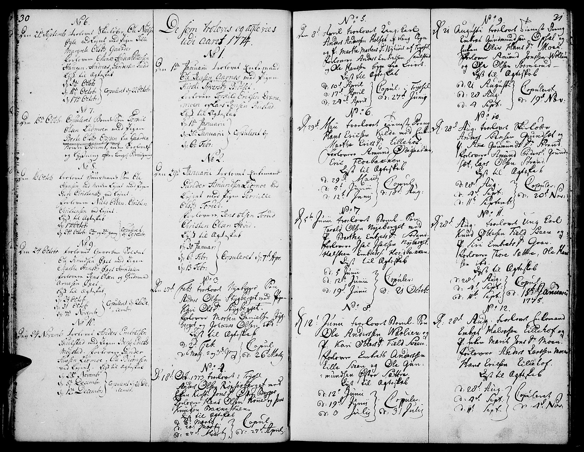 Elverum prestekontor, SAH/PREST-044/H/Ha/Haa/L0003: Parish register (official) no. 3, 1757-1776, p. 30-31