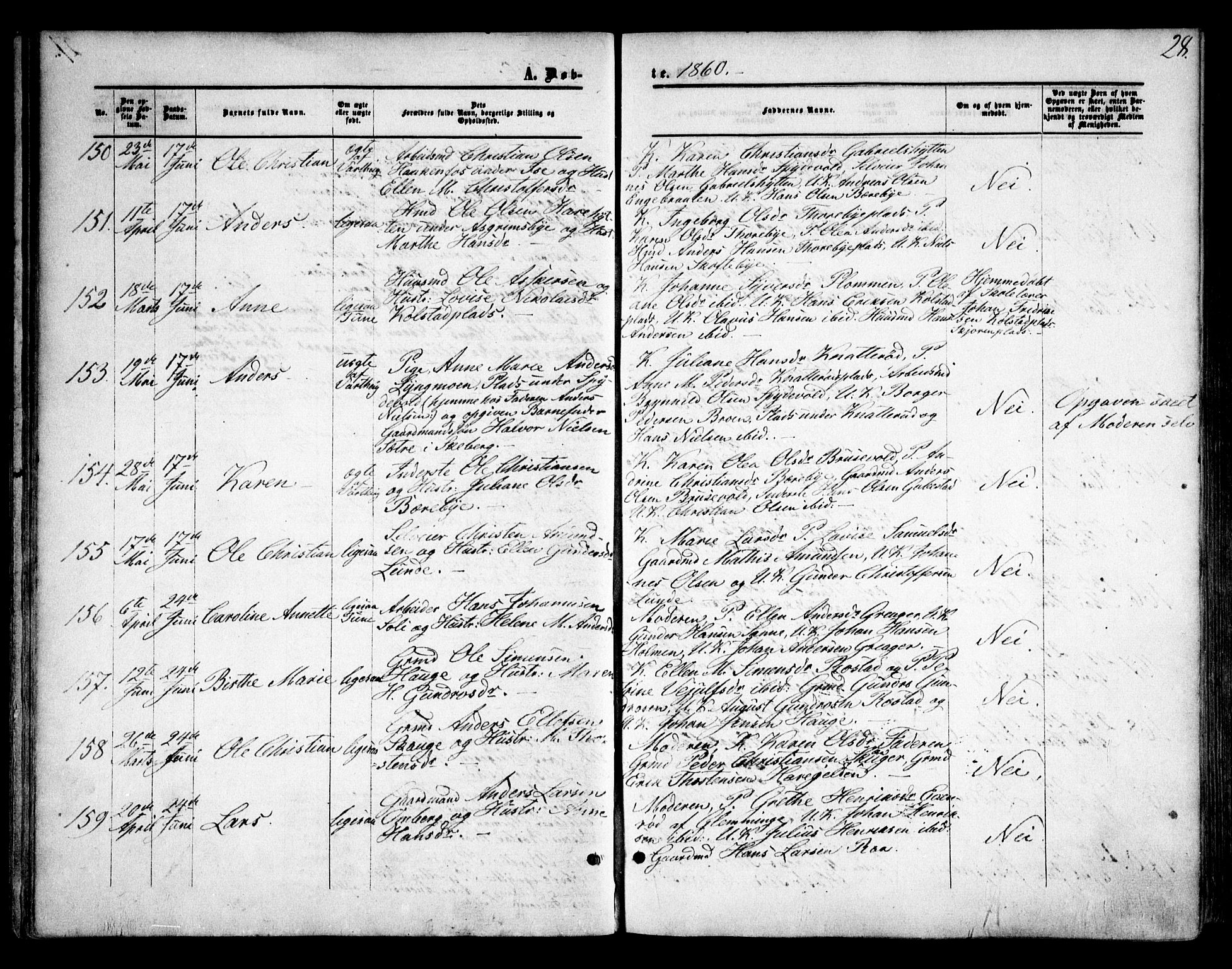 Tune prestekontor Kirkebøker, AV/SAO-A-2007/F/Fa/L0013: Parish register (official) no. 13, 1859-1863, p. 28