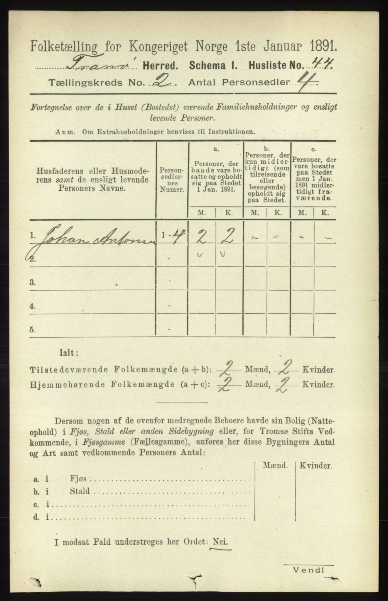 RA, 1891 census for 1927 Tranøy, 1891, p. 477