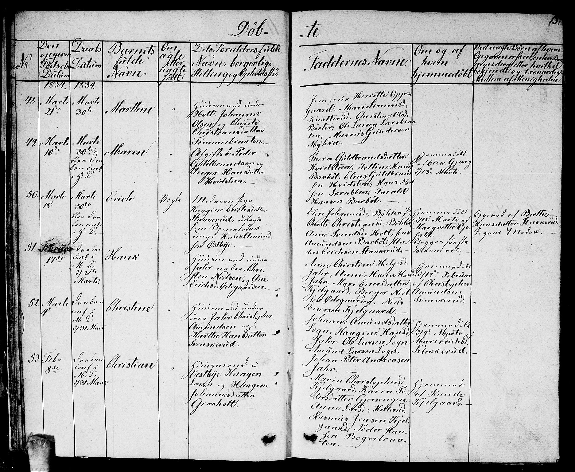 Enebakk prestekontor Kirkebøker, AV/SAO-A-10171c/G/Ga/L0003: Parish register (copy) no. I 3, 1833-1849, p. 15