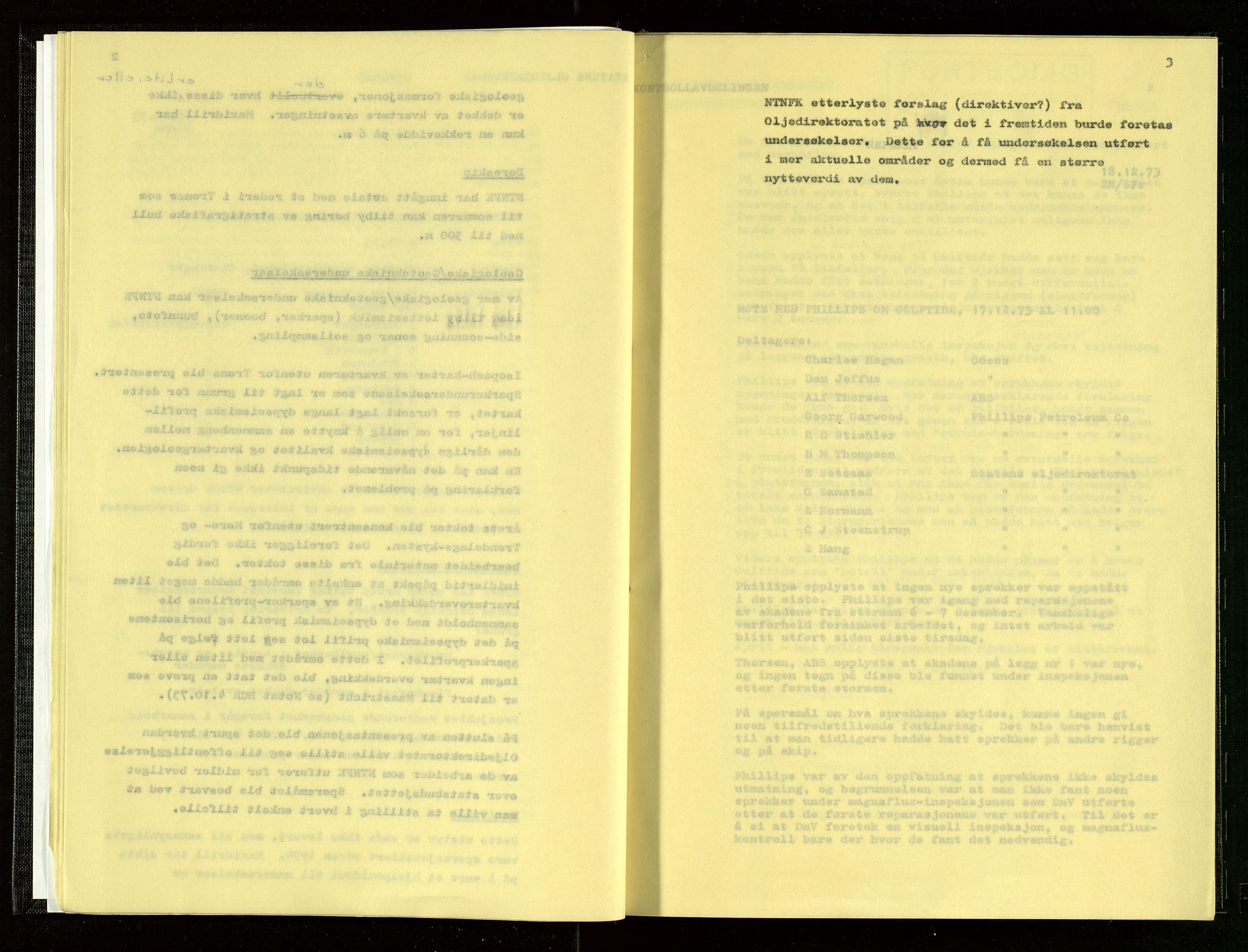 Oljedirektoratet, AV/SAST-A-101366/Aa/L0001: Referatprotokoller, 1973