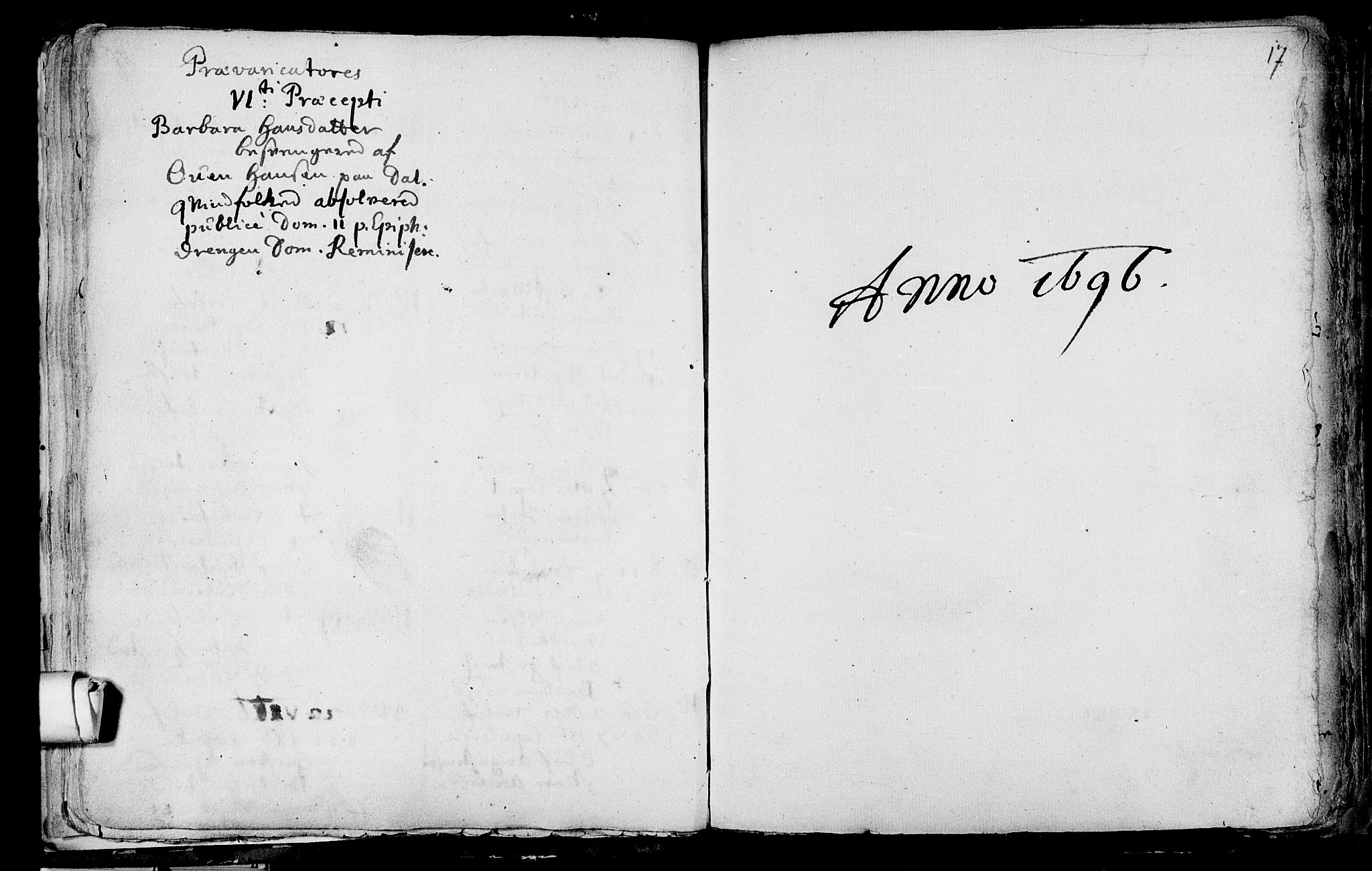 Våle kirkebøker, AV/SAKO-A-334/F/Fa/L0001: Parish register (official) no. I 1, 1693-1704, p. 17