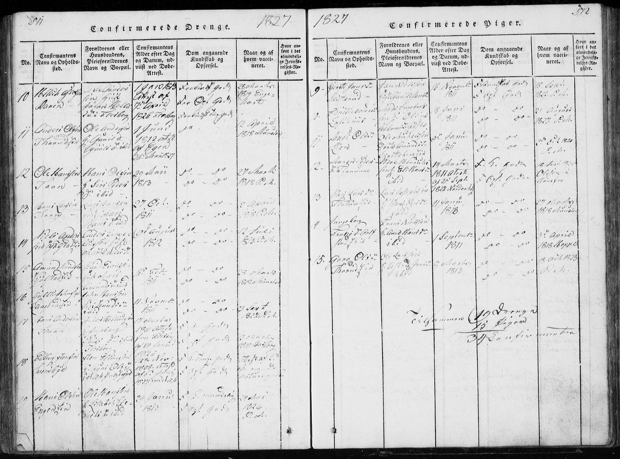 Modum kirkebøker, AV/SAKO-A-234/G/Ga/L0002: Parish register (copy) no. I 2, 1824-1832, p. 511-512