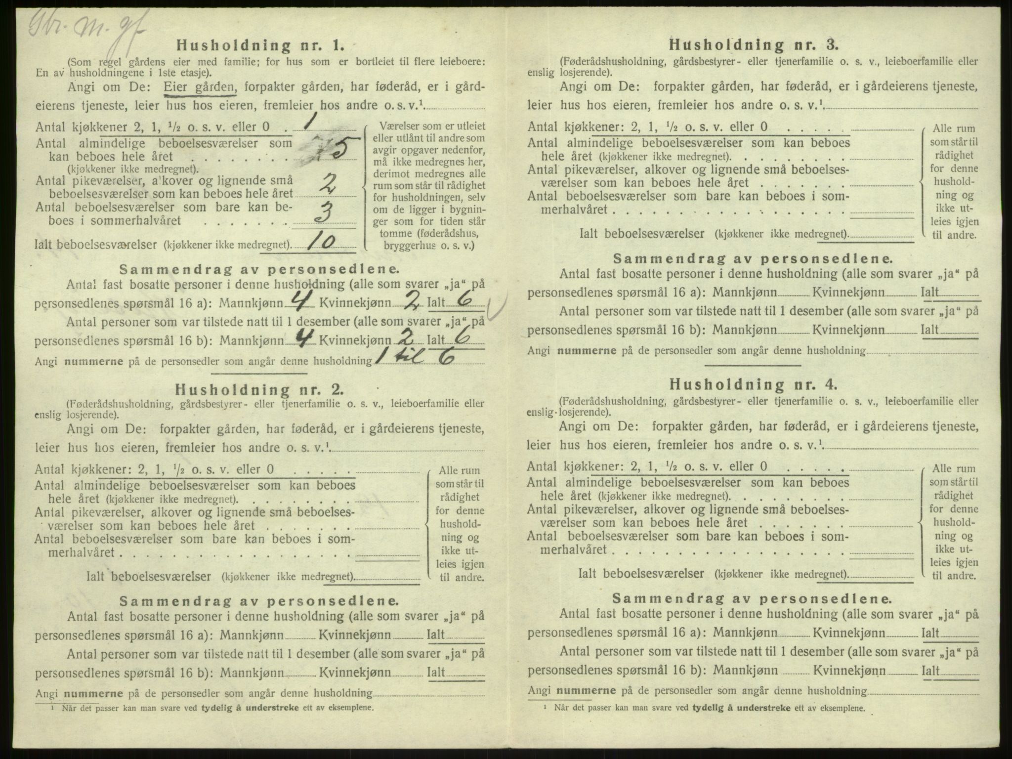 SAB, 1920 census for Austrheim, 1920, p. 685