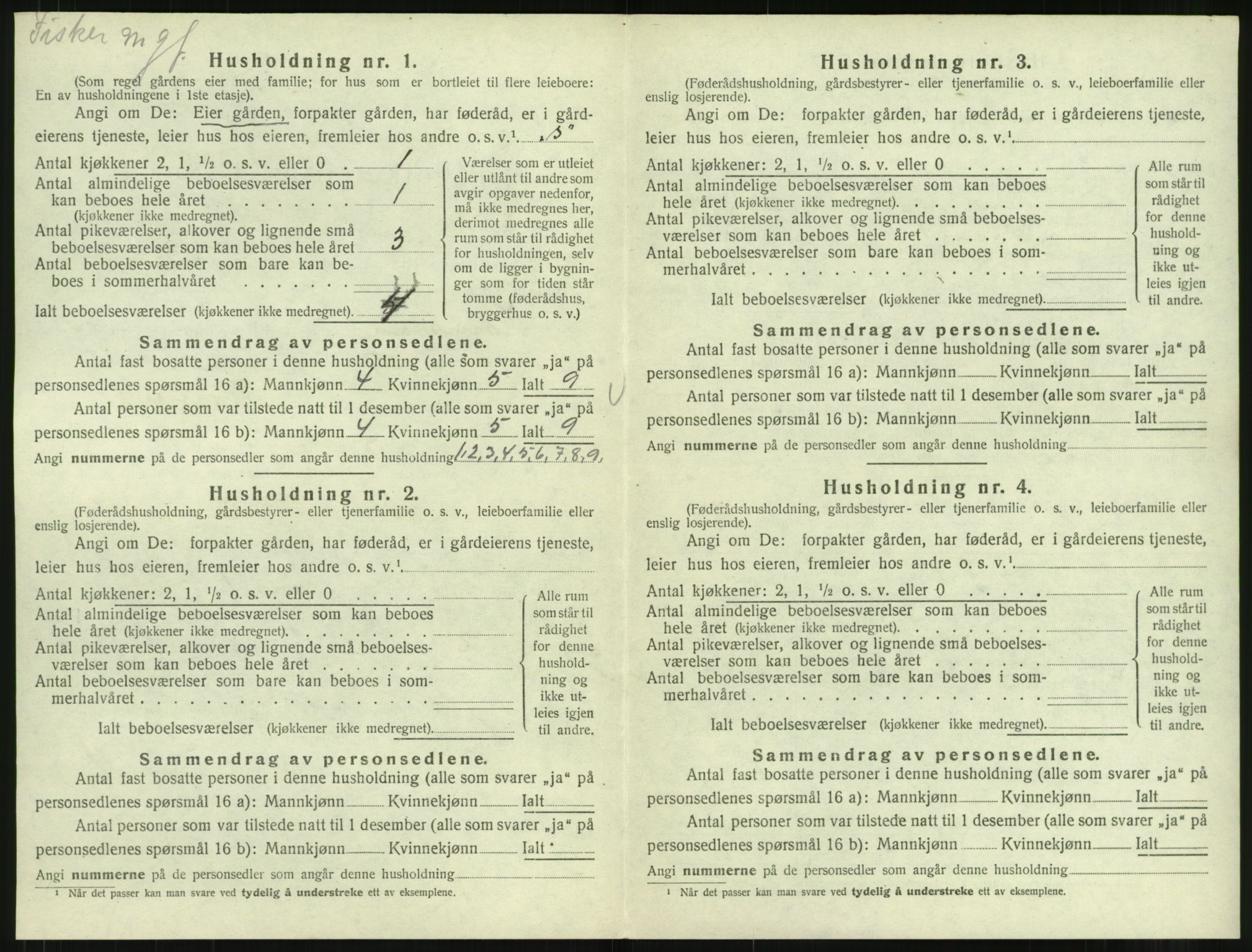 SAT, 1920 census for Kornstad, 1920, p. 218