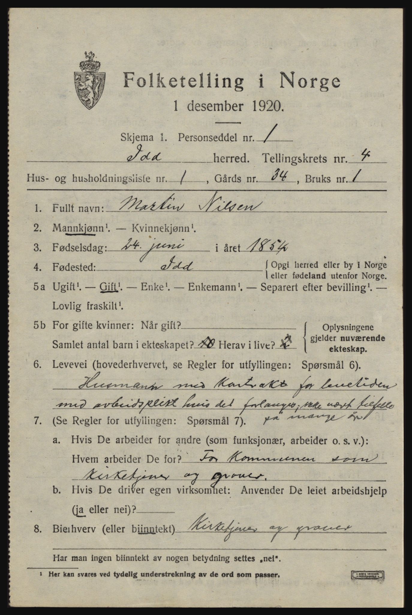 SAO, 1920 census for Idd, 1920, p. 5622