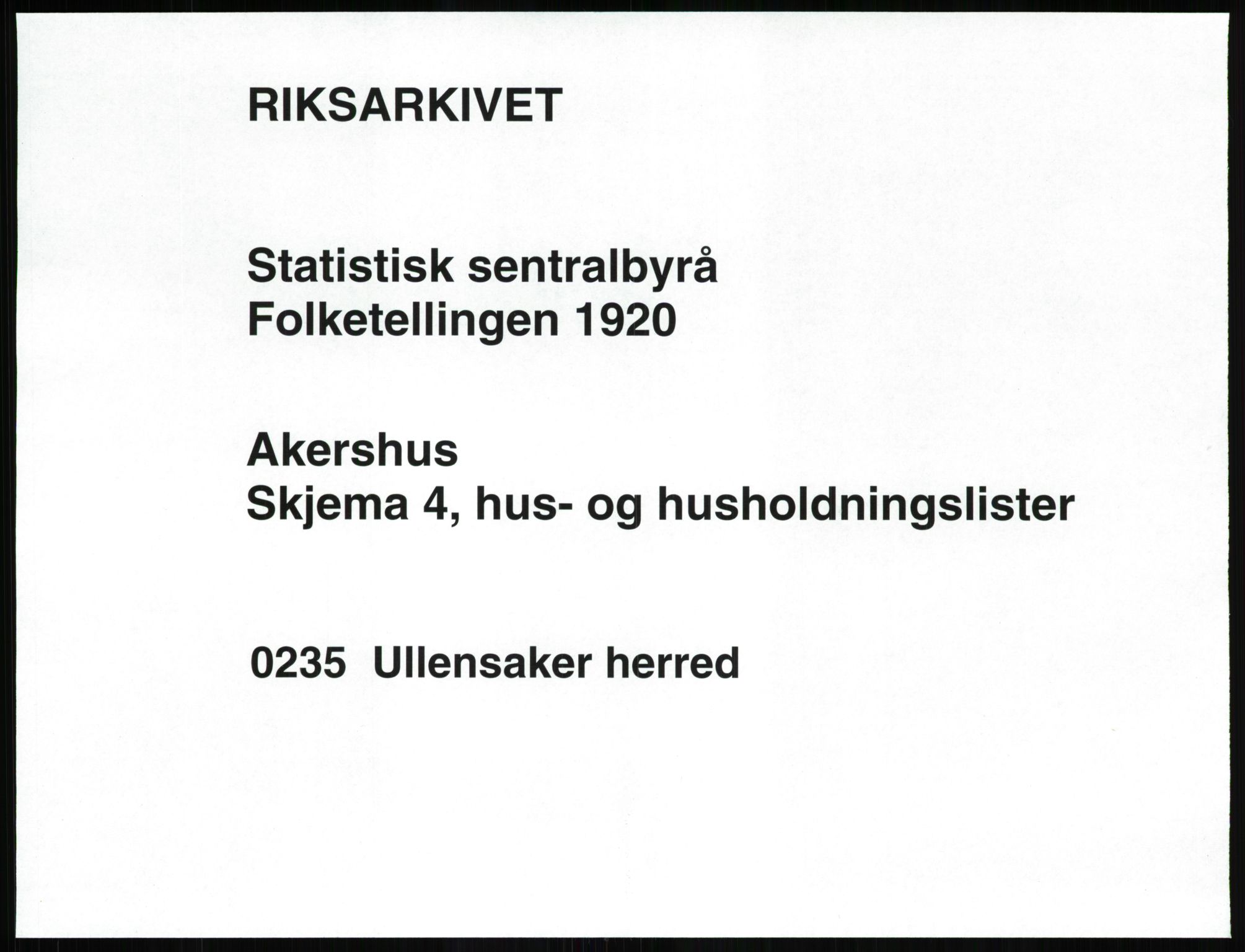 SAO, 1920 census for Ullensaker, 1920, p. 55