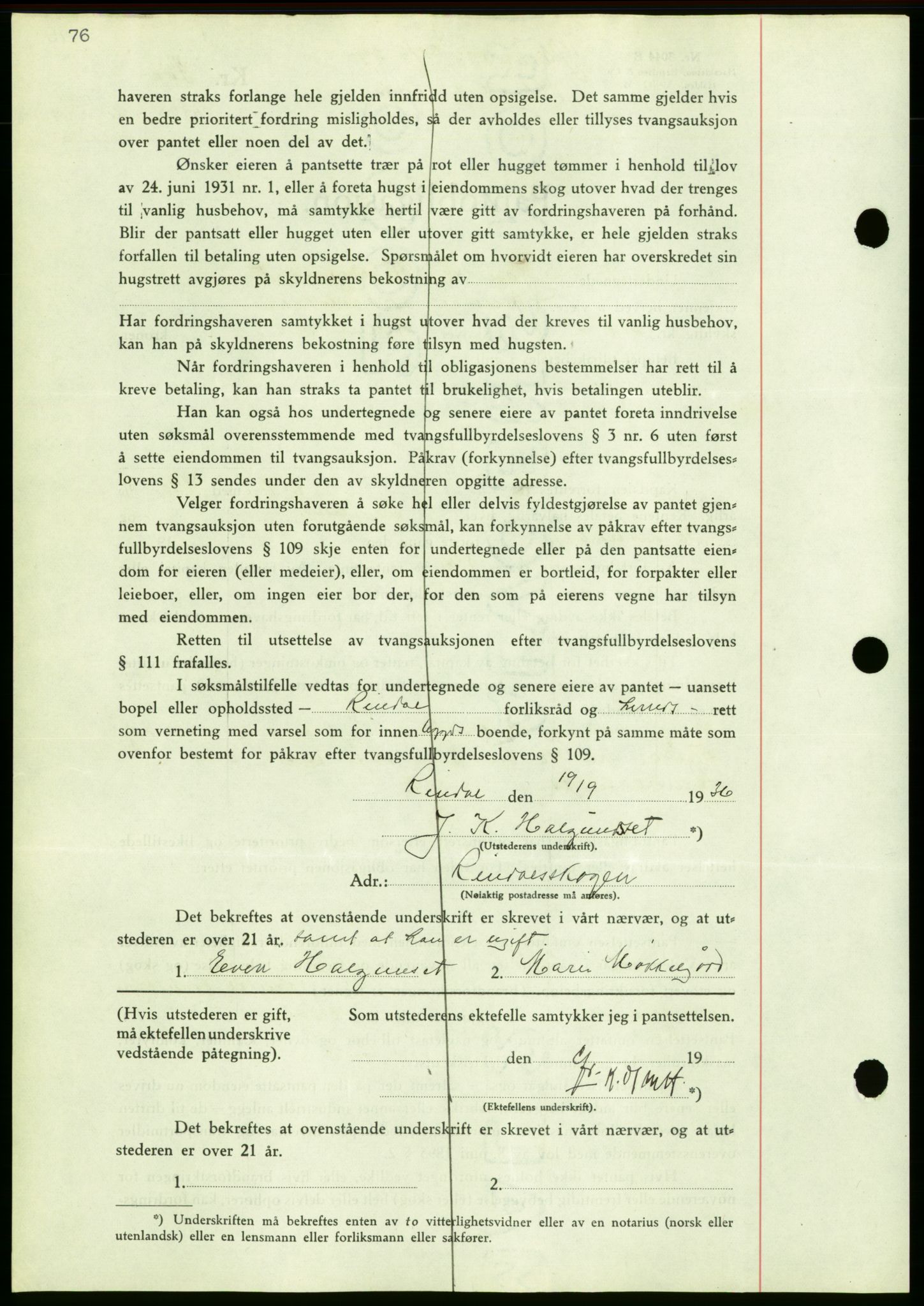 Nordmøre sorenskriveri, AV/SAT-A-4132/1/2/2Ca/L0090: Mortgage book no. B80, 1936-1937, Diary no: : 2120/1936