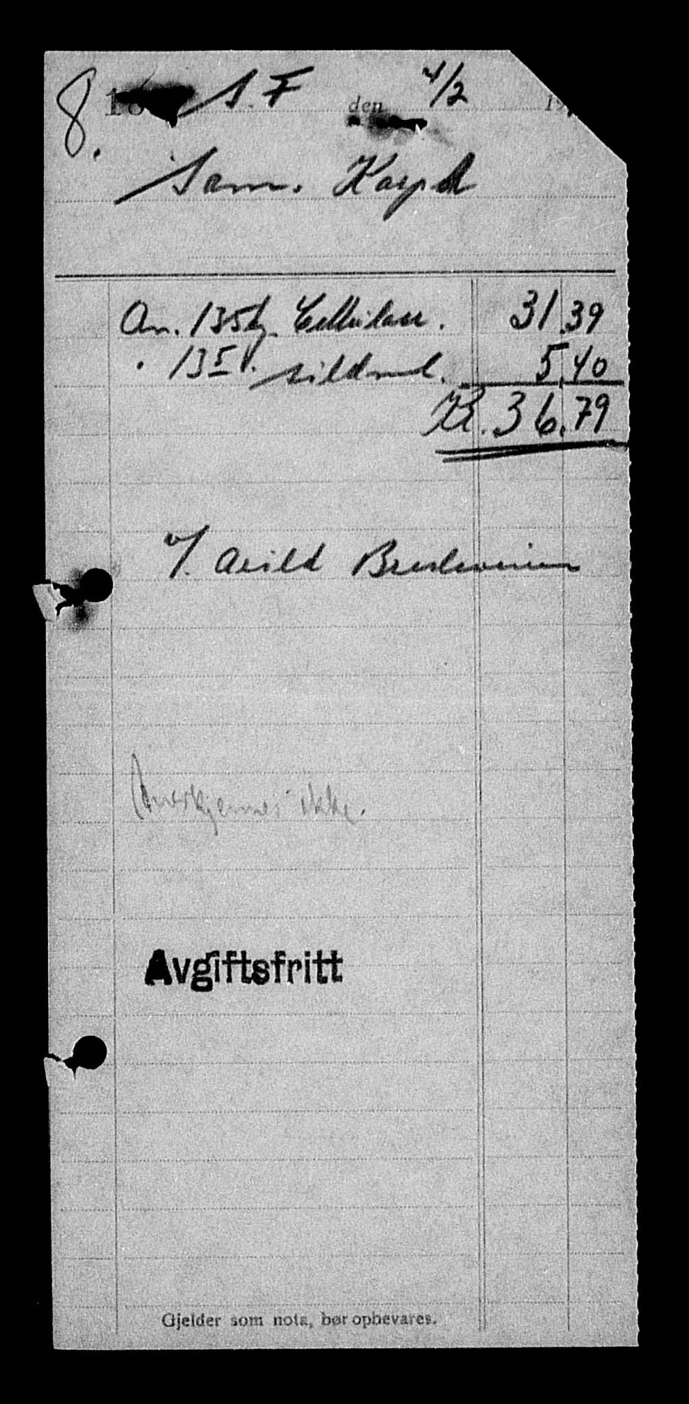 Justisdepartementet, Tilbakeføringskontoret for inndratte formuer, AV/RA-S-1564/H/Hc/Hcc/L0949: --, 1945-1947, p. 564
