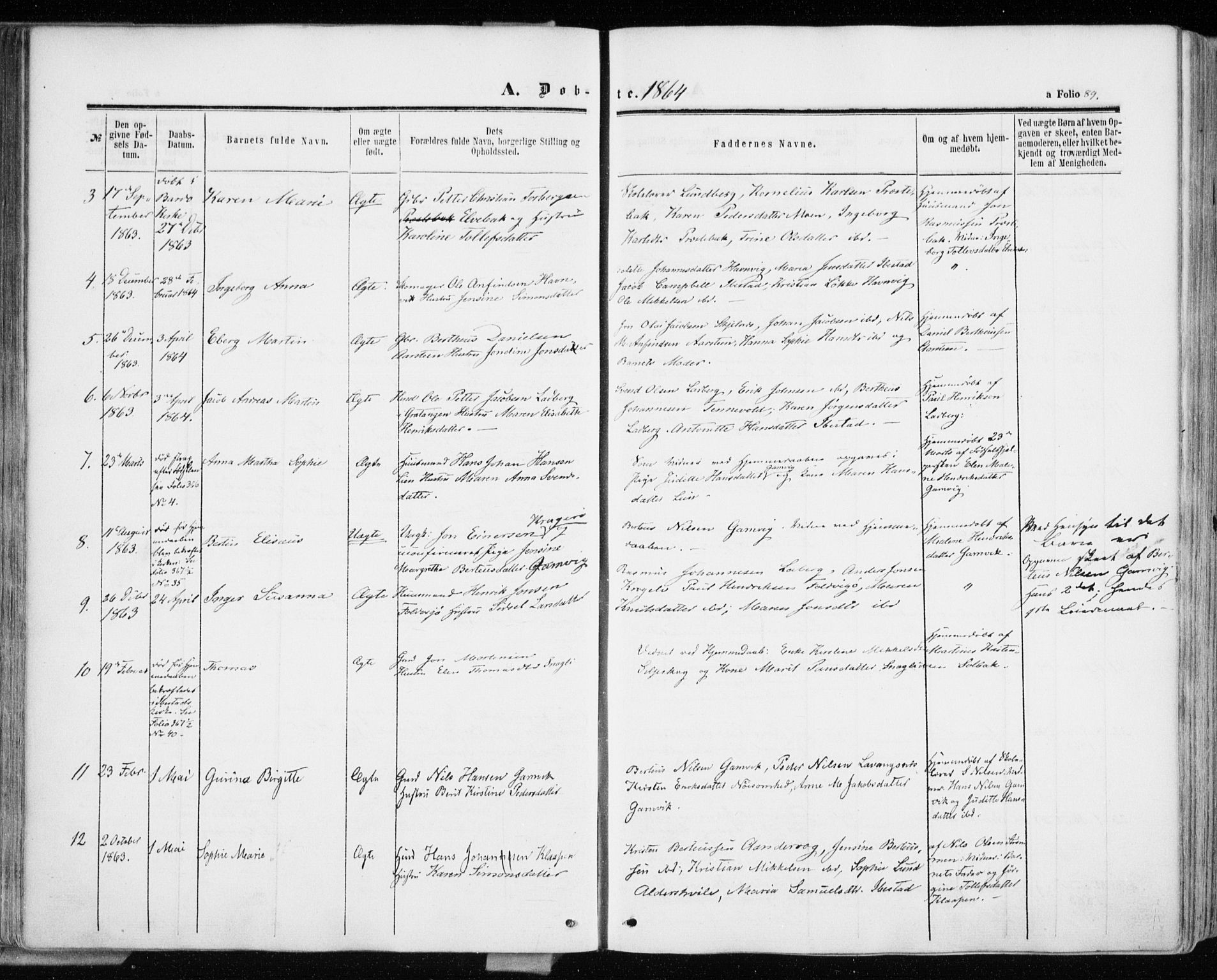 Ibestad sokneprestembete, AV/SATØ-S-0077/H/Ha/Haa/L0009kirke: Parish register (official) no. 9, 1859-1868, p. 89