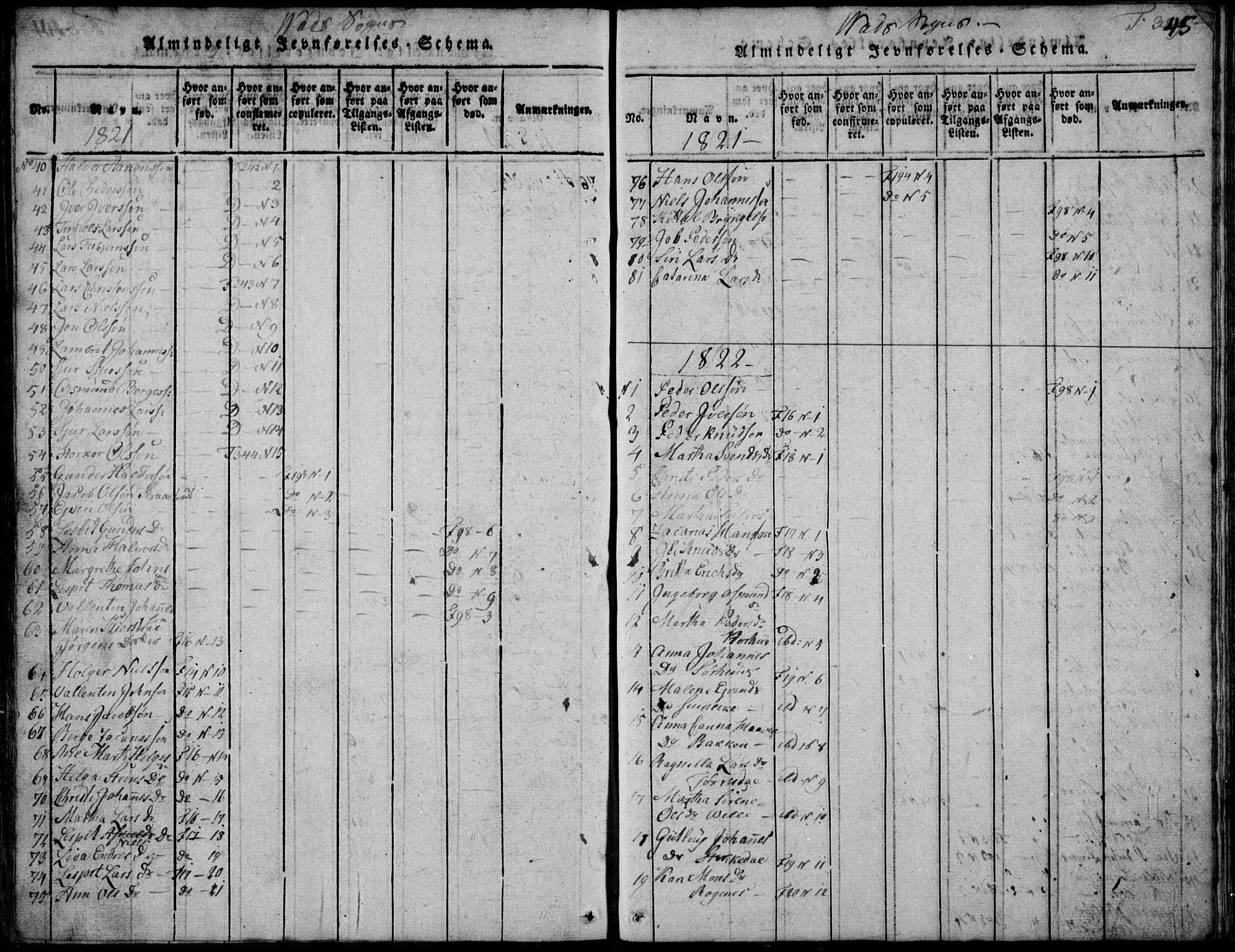 Skjold sokneprestkontor, AV/SAST-A-101847/H/Ha/Hab/L0002: Parish register (copy) no. B 2 /2, 1815-1830, p. 345