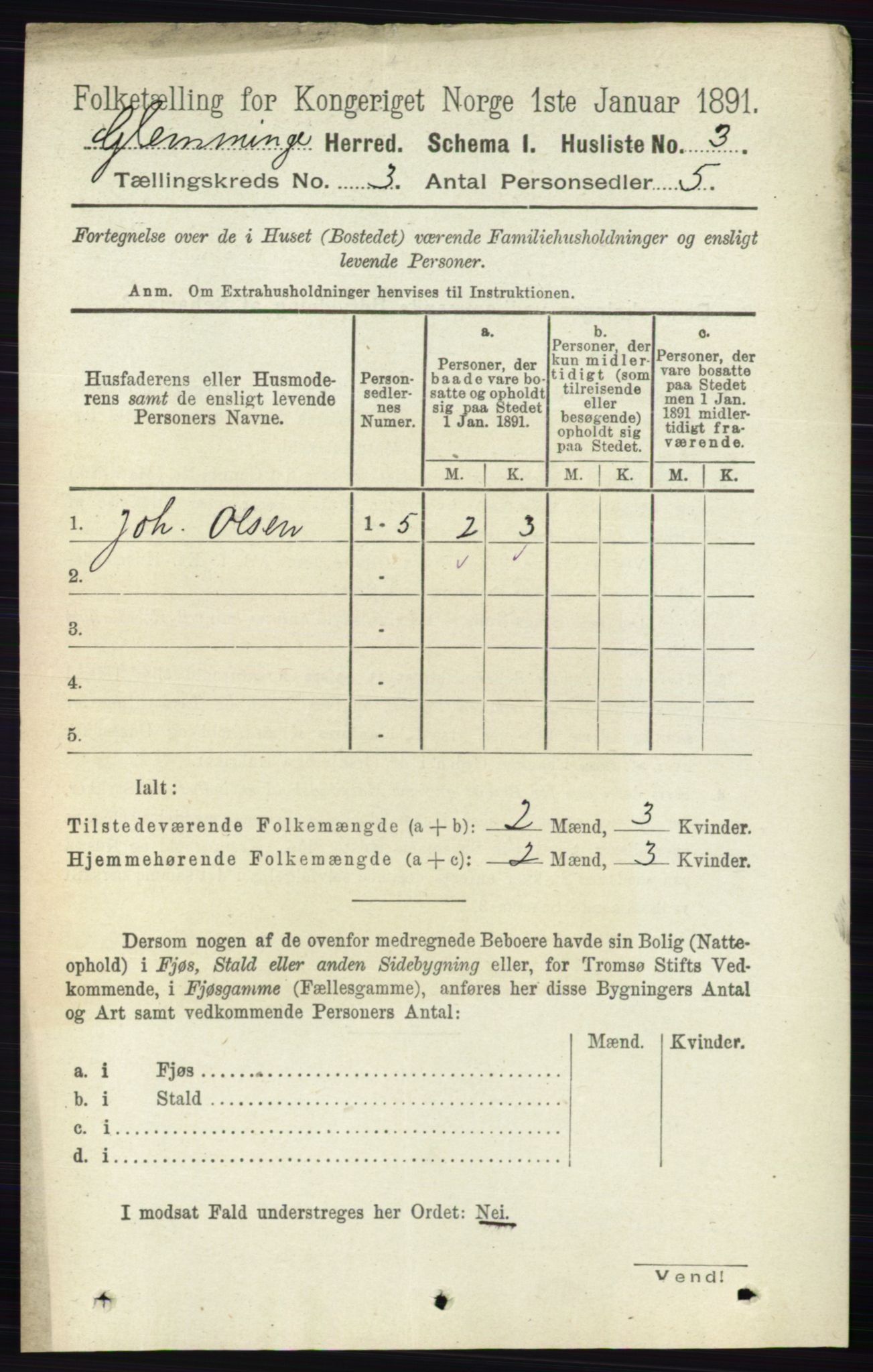 RA, 1891 census for 0132 Glemmen, 1891, p. 1793