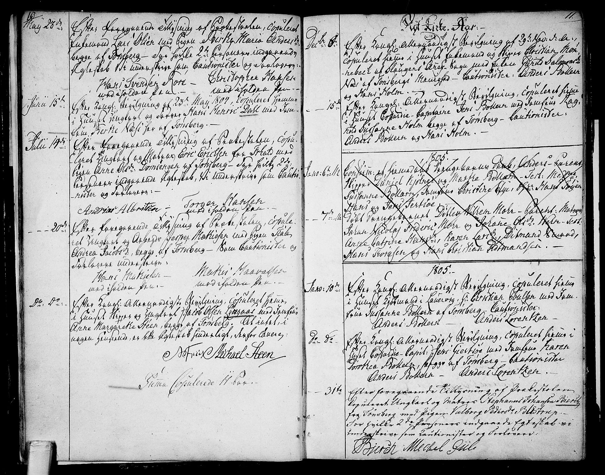 Tønsberg kirkebøker, SAKO/A-330/F/Fa/L0003: Parish register (official) no. I 3, 1797-1814, p. 10-11