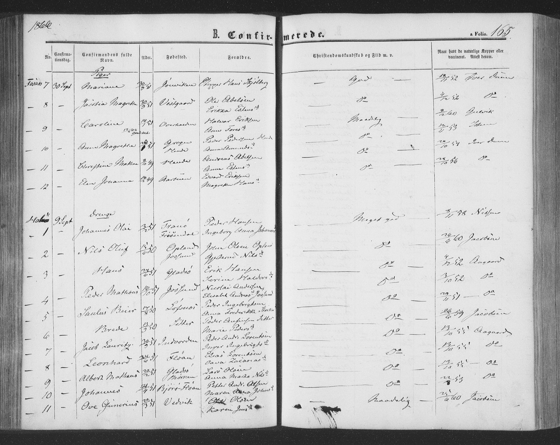 Ministerialprotokoller, klokkerbøker og fødselsregistre - Nord-Trøndelag, SAT/A-1458/773/L0615: Parish register (official) no. 773A06, 1857-1870, p. 165