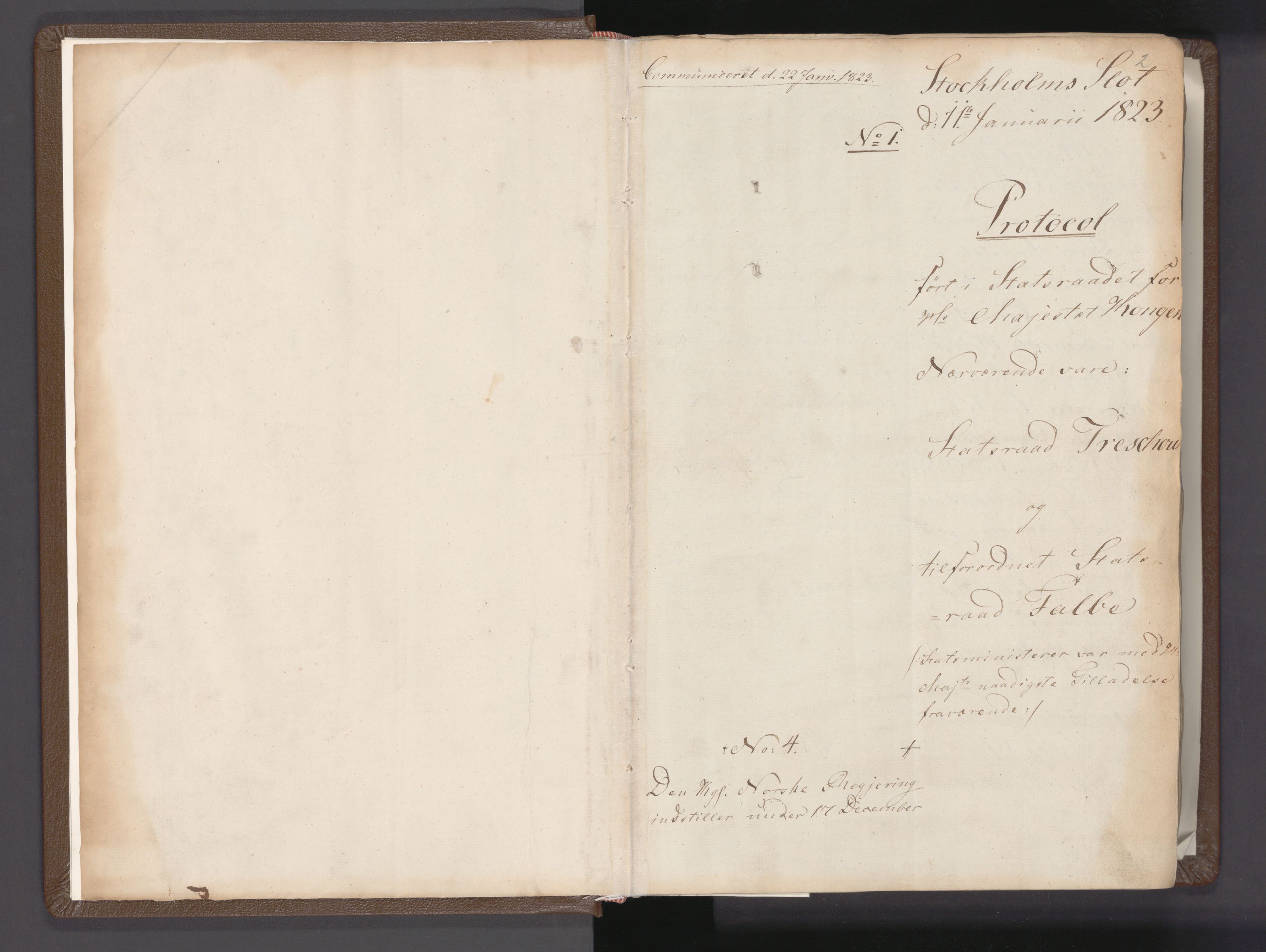 Statsrådssekretariatet, AV/RA-S-1001/A/Ab/L0016: Kgl. res. nr. 4-560, 1. halvår I, 1823