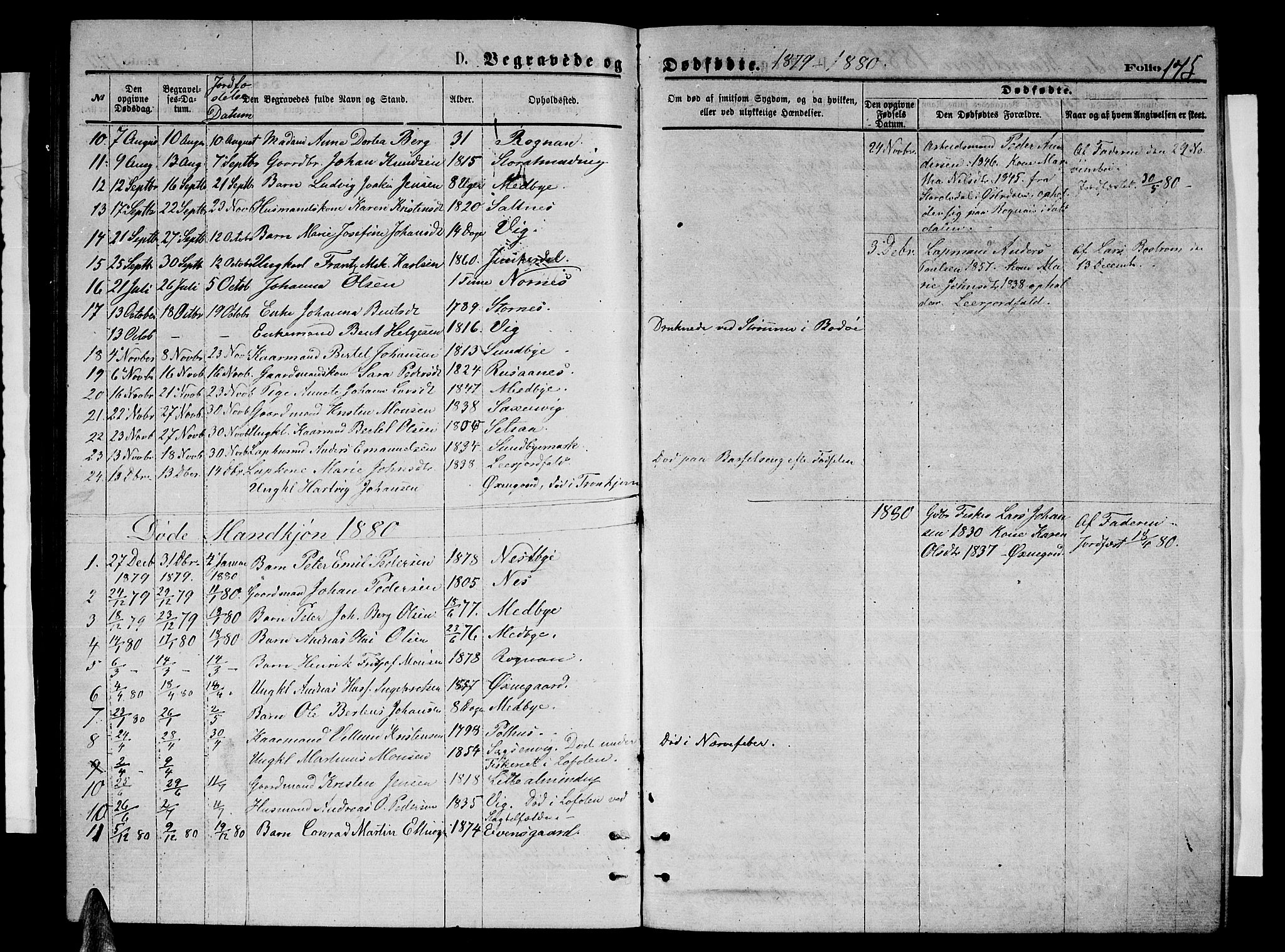 Ministerialprotokoller, klokkerbøker og fødselsregistre - Nordland, SAT/A-1459/847/L0679: Parish register (copy) no. 847C07, 1870-1888, p. 175