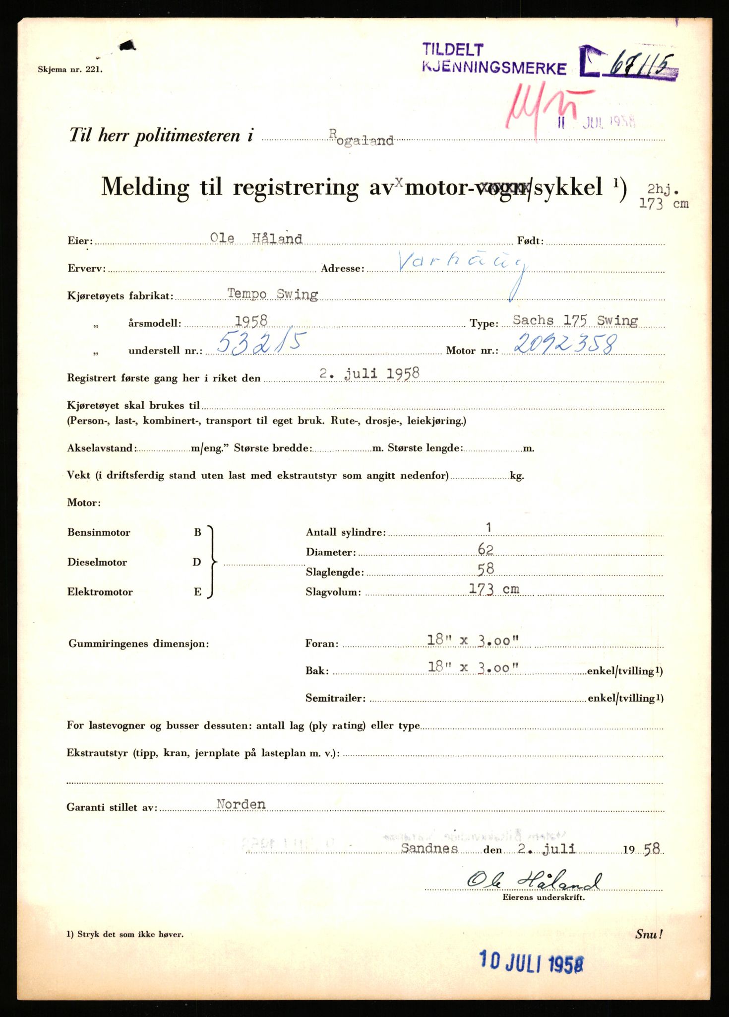 Stavanger trafikkstasjon, AV/SAST-A-101942/0/F/L0065: L-65400 - L-67649, 1930-1971, p. 501