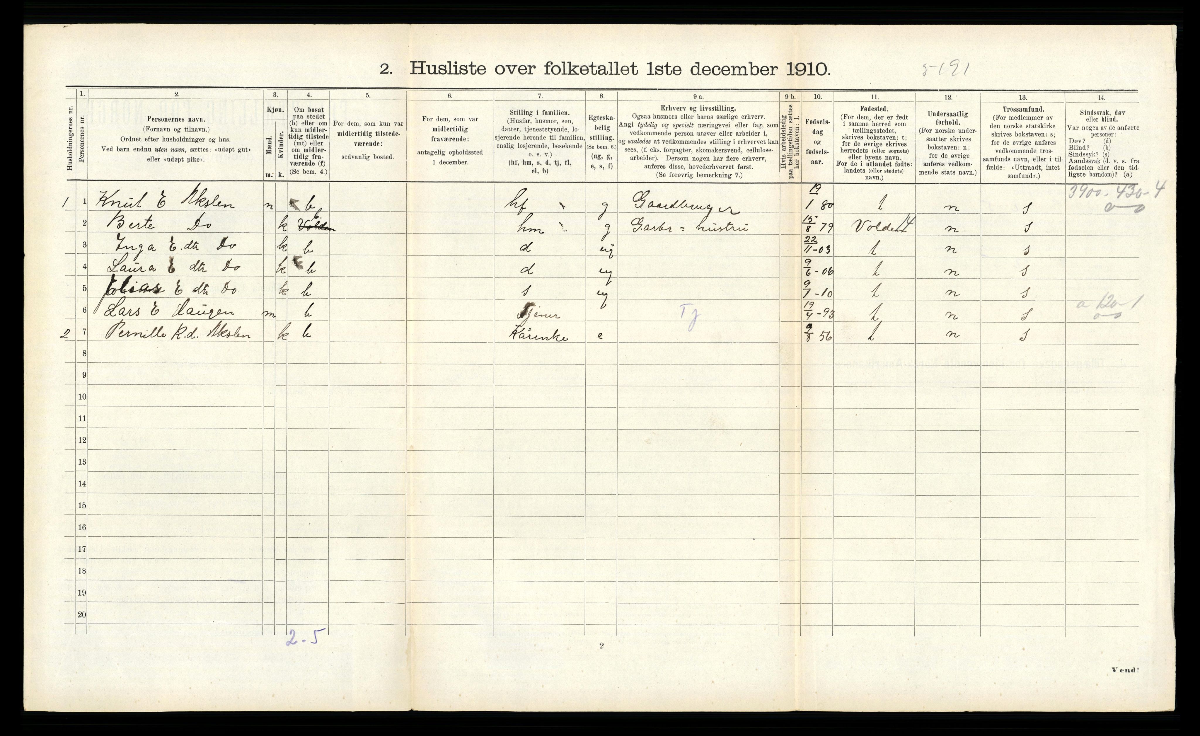 RA, 1910 census for Hjørundfjord, 1910, p. 429