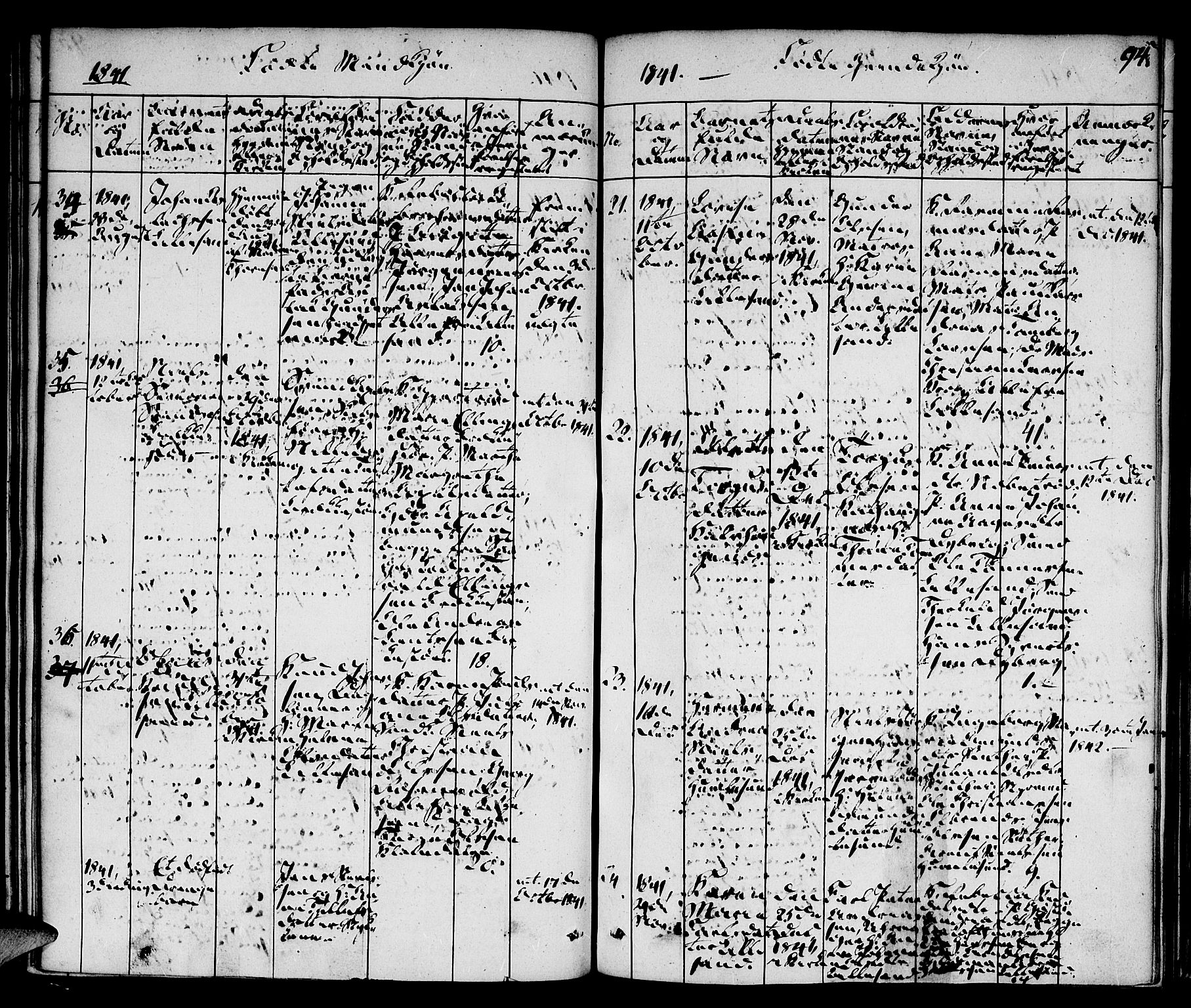 Vestre Moland sokneprestkontor, AV/SAK-1111-0046/F/Fa/Fab/L0004: Parish register (official) no. A 4, 1835-1843, p. 94