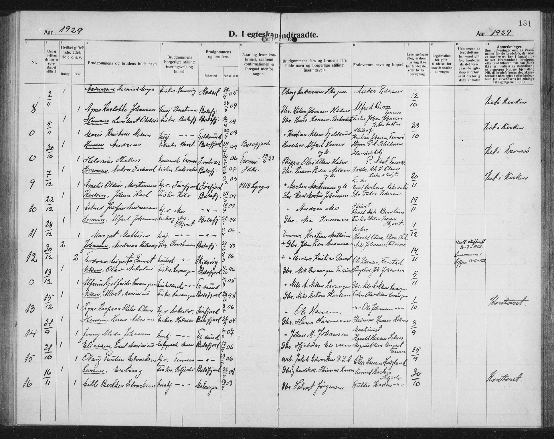 Balsfjord sokneprestembete, SATØ/S-1303/G/Ga/L0010klokker: Parish register (copy) no. 10, 1921-1936, p. 181