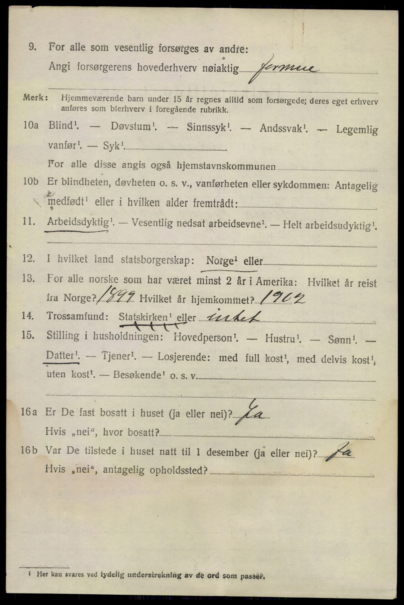 SAKO, 1920 census for Sandeherred, 1920, p. 9237