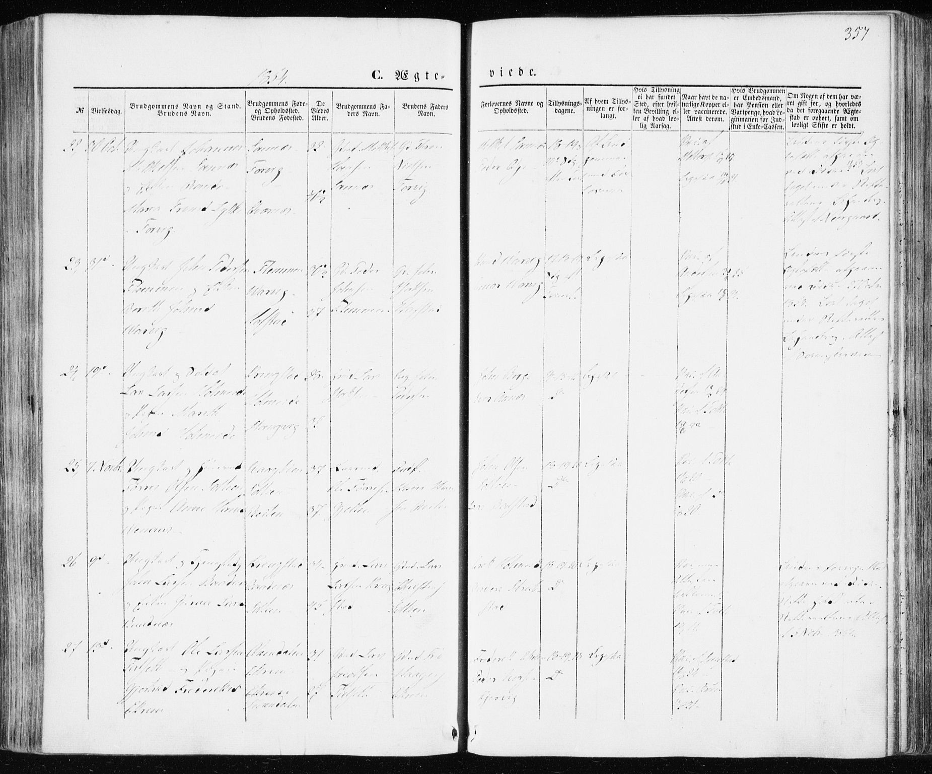 Ministerialprotokoller, klokkerbøker og fødselsregistre - Møre og Romsdal, AV/SAT-A-1454/586/L0984: Parish register (official) no. 586A10, 1844-1856, p. 357