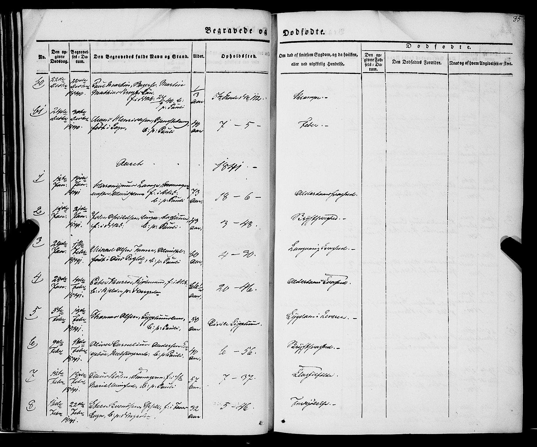 Nykirken Sokneprestembete, SAB/A-77101/H/Haa/L0041: Parish register (official) no. E 1, 1833-1850, p. 35