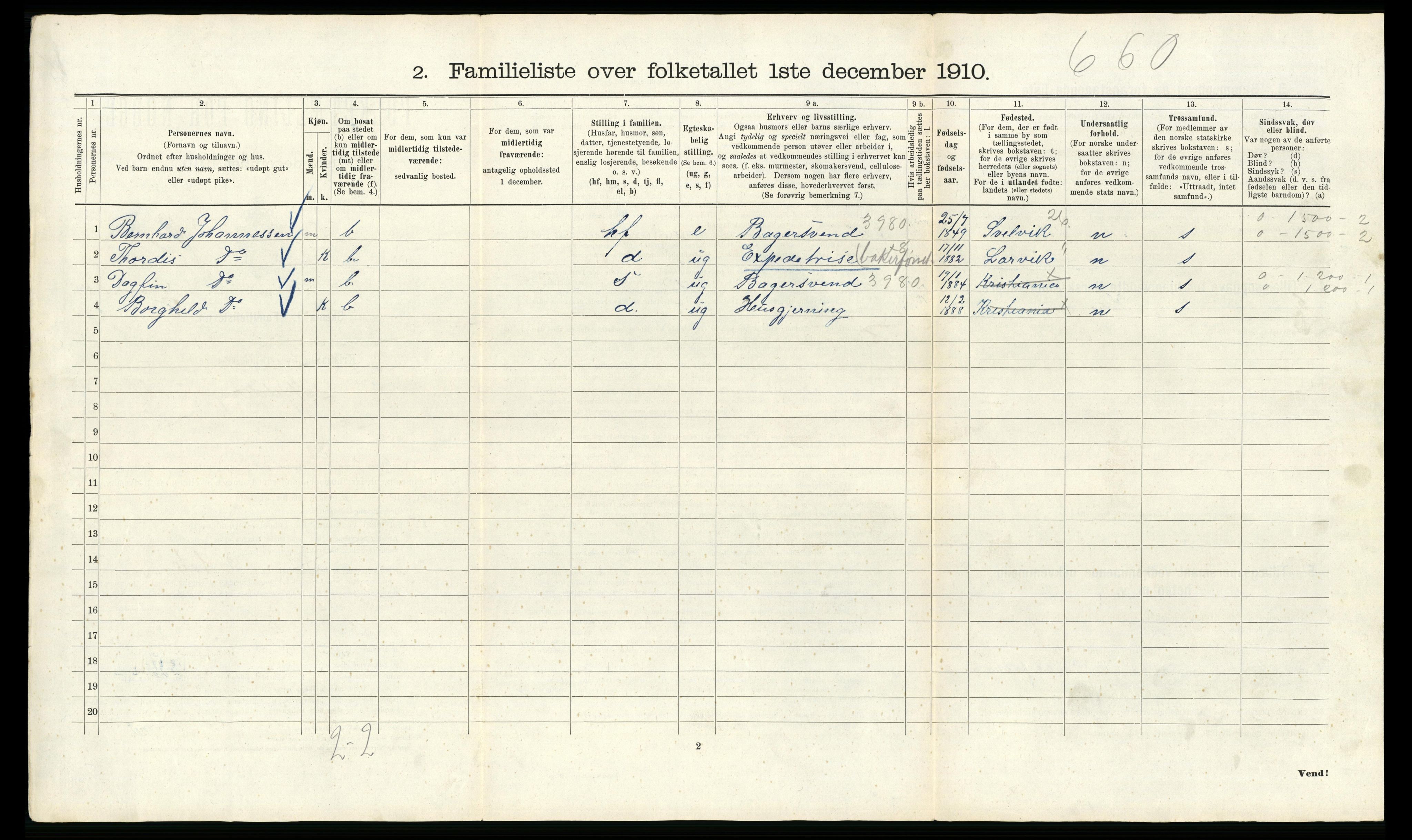 RA, 1910 census for Kristiania, 1910, p. 91066