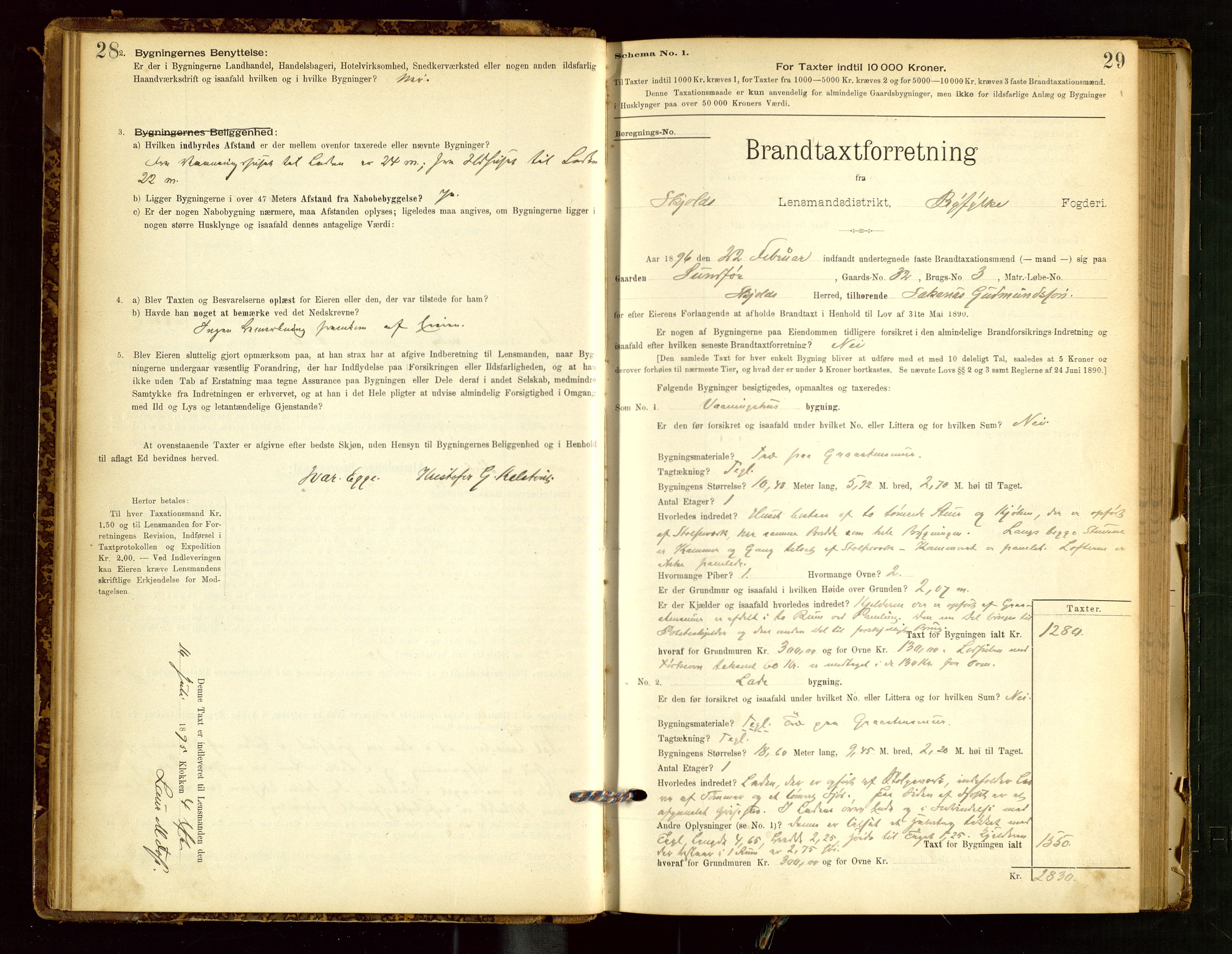 Skjold lensmannskontor, AV/SAST-A-100182/Gob/L0001: "Brandtaxationsprotokol for Skjold Lensmandsdistrikt Ryfylke Fogderi", 1894-1939, p. 28-29