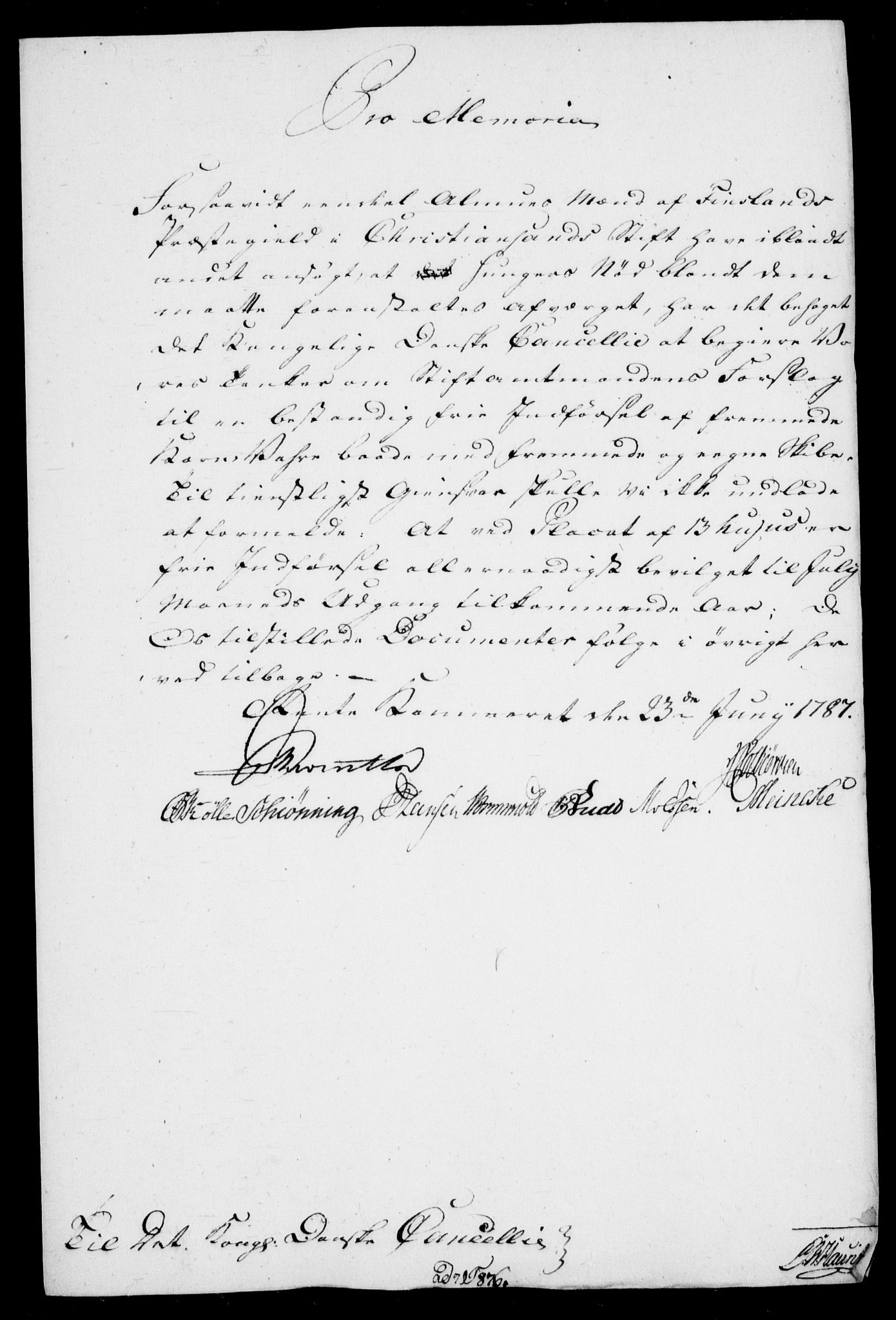 Danske Kanselli, Skapsaker, AV/RA-EA-4061/F/L0097: Skap 16, pakke 7 III, 1787, p. 150