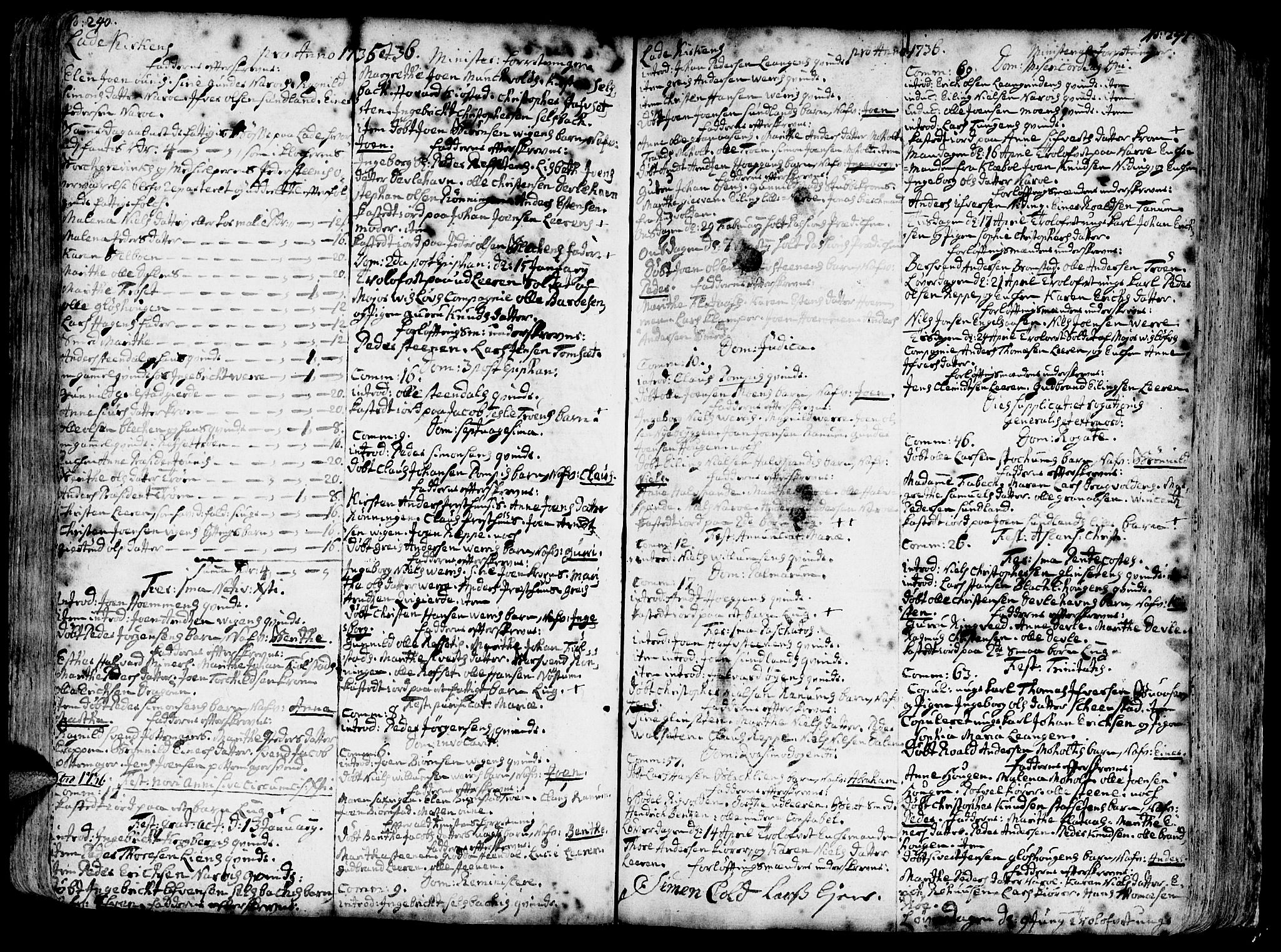 Ministerialprotokoller, klokkerbøker og fødselsregistre - Sør-Trøndelag, SAT/A-1456/606/L0275: Parish register (official) no. 606A01 /1, 1727-1780, p. 240-241