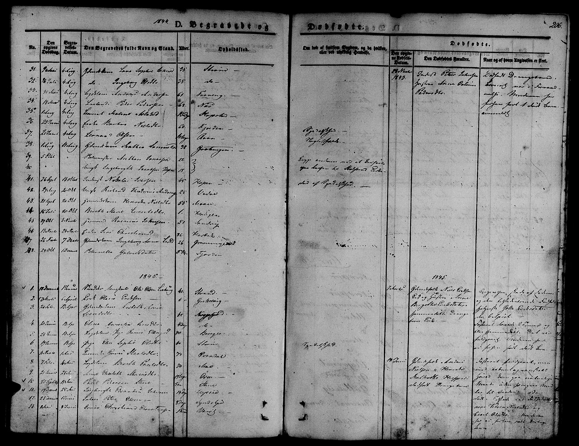 Ministerialprotokoller, klokkerbøker og fødselsregistre - Sør-Trøndelag, SAT/A-1456/657/L0703: Parish register (official) no. 657A04, 1831-1846, p. 206