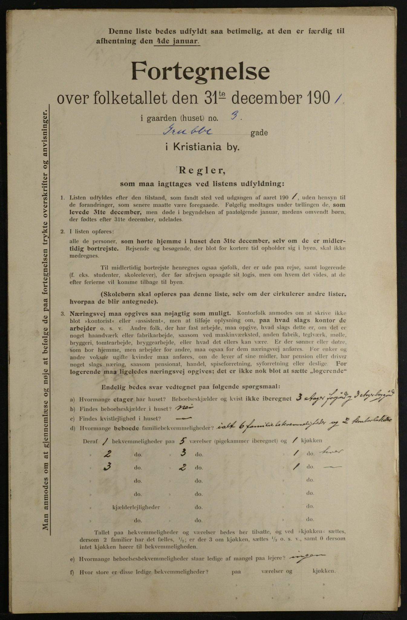 OBA, Municipal Census 1901 for Kristiania, 1901, p. 4907