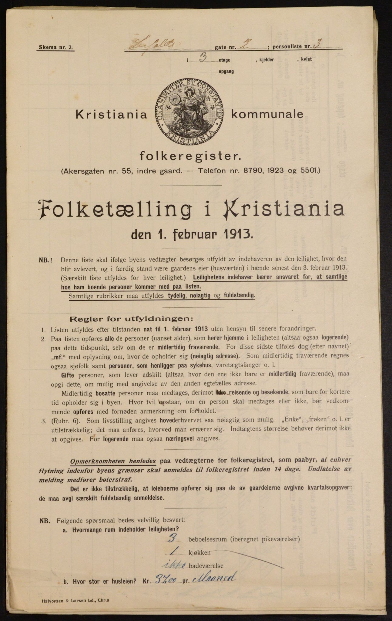 OBA, Municipal Census 1913 for Kristiania, 1913, p. 57029