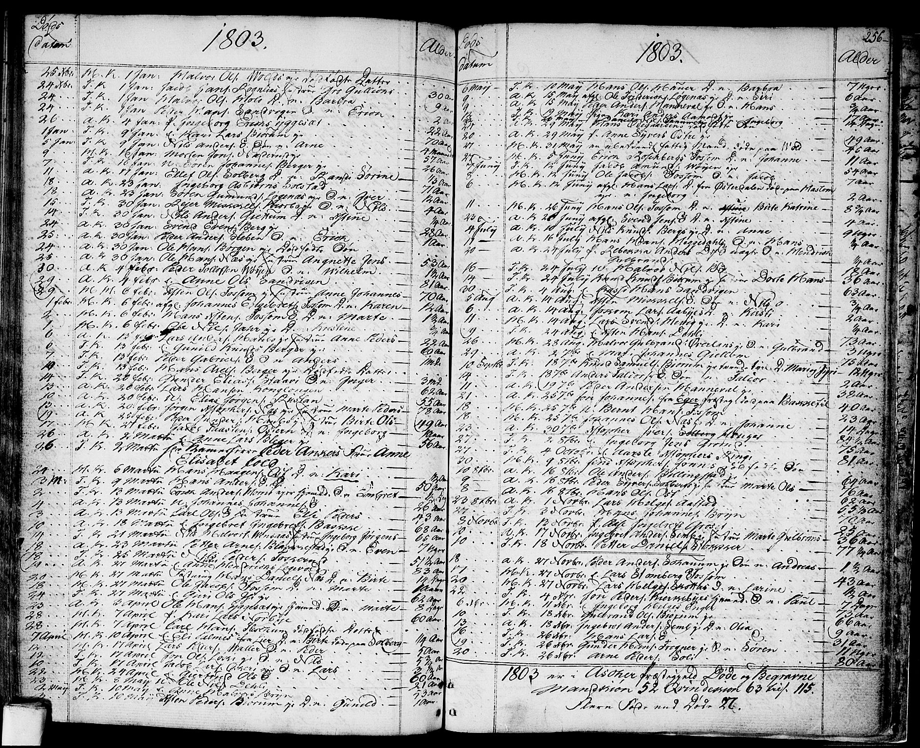 Asker prestekontor Kirkebøker, SAO/A-10256a/F/Fa/L0003: Parish register (official) no. I 3, 1767-1807, p. 256