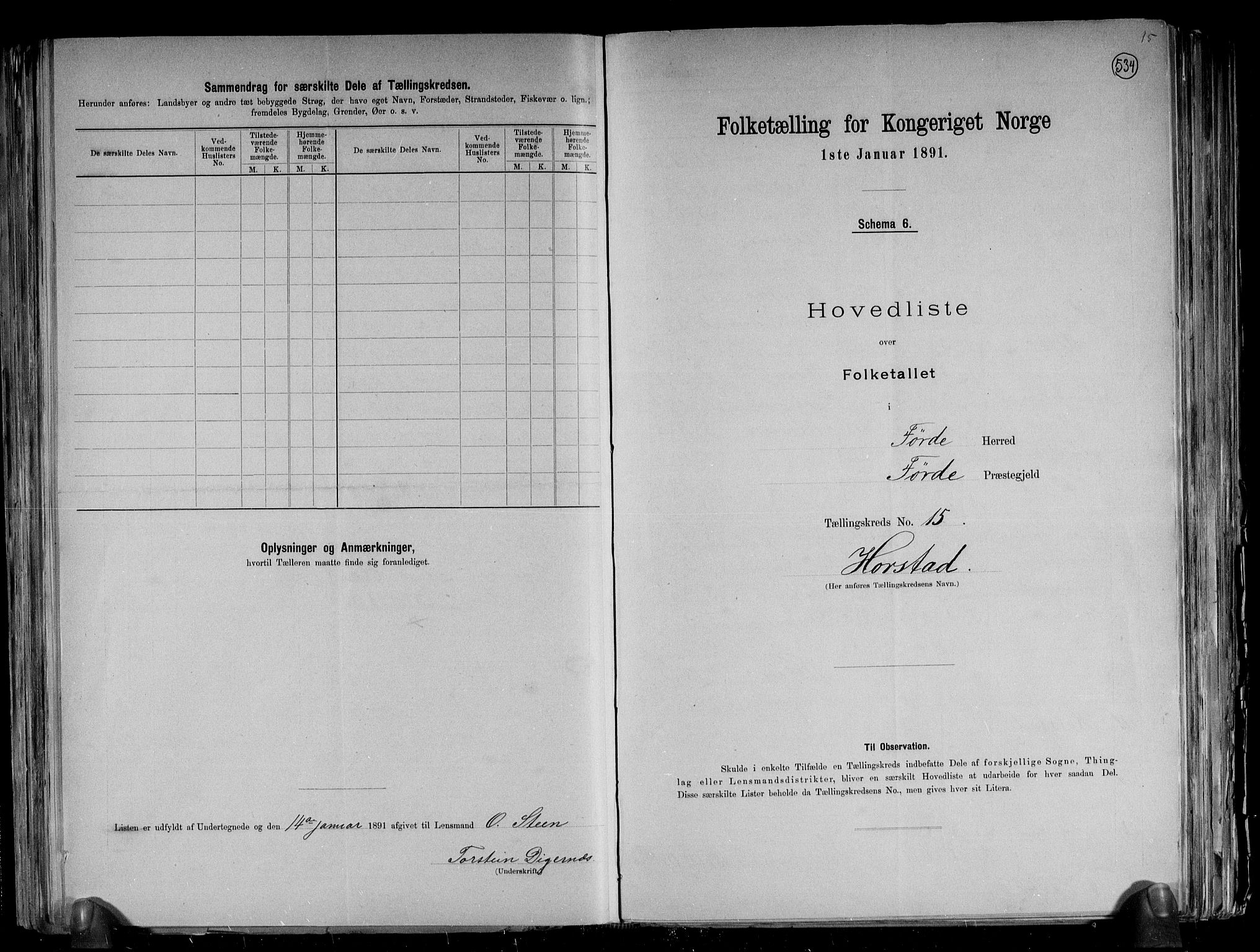 RA, 1891 census for 1432 Førde, 1891, p. 34