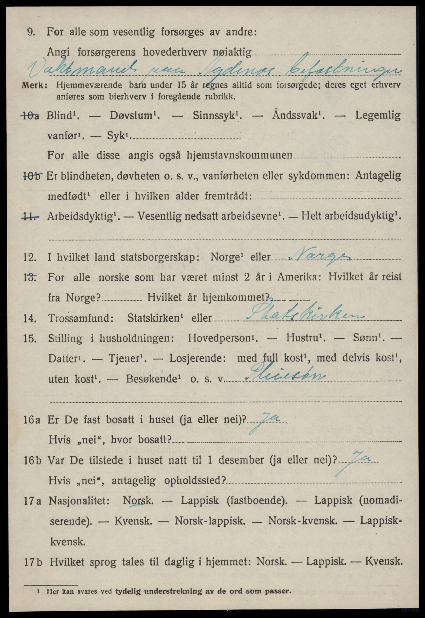 SAT, 1920 census for Agdenes, 1920, p. 508