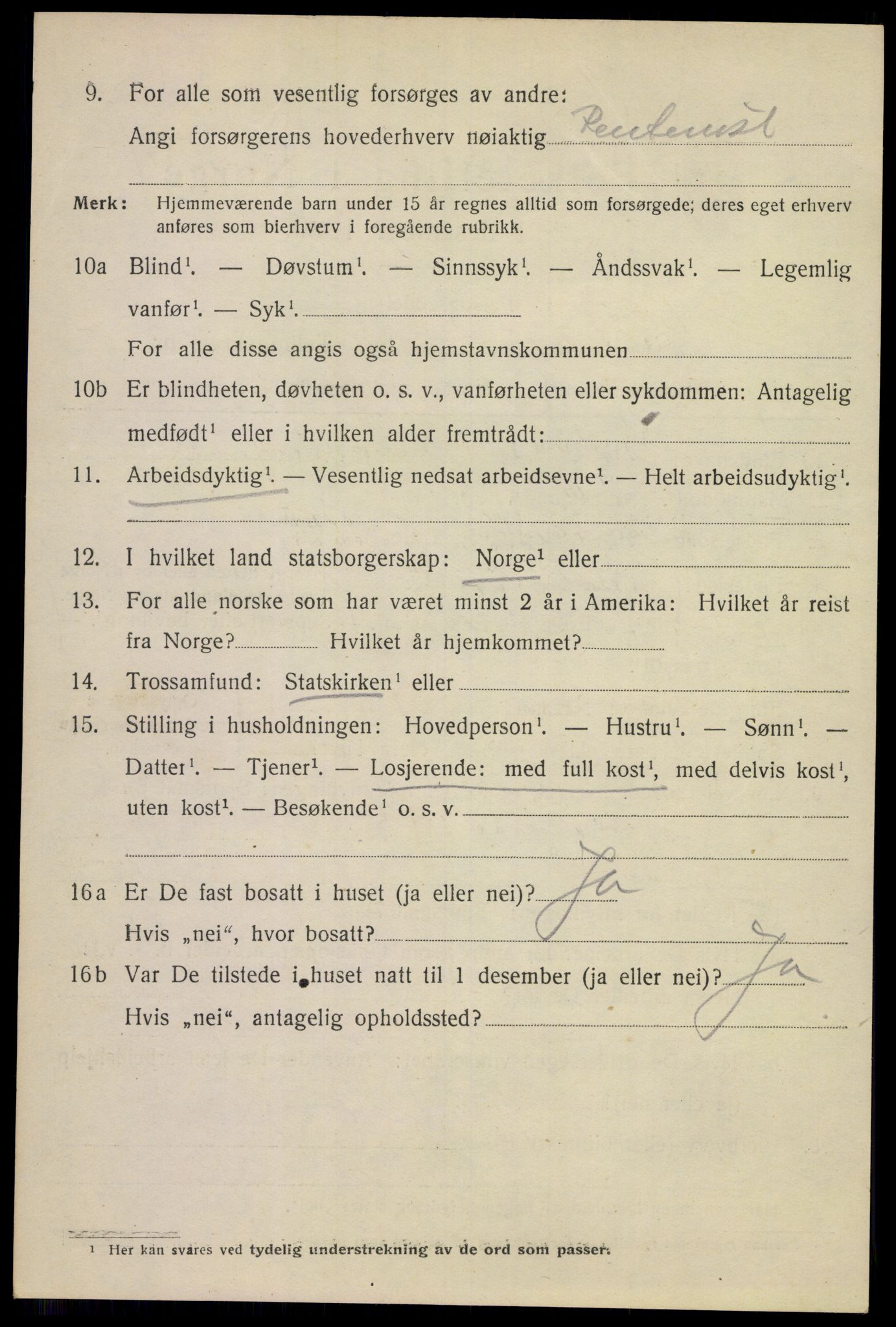 SAKO, 1920 census for Sandefjord, 1920, p. 7399